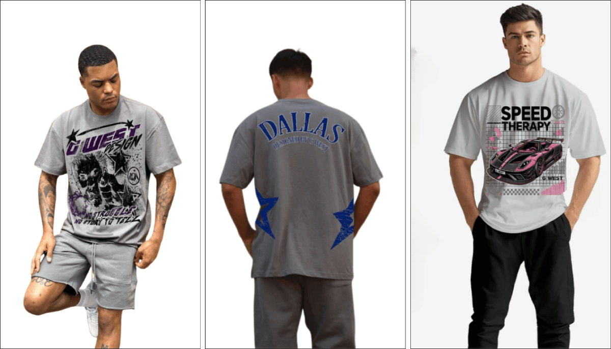 Elevate Street Style: Grey Graphic Tee - G West