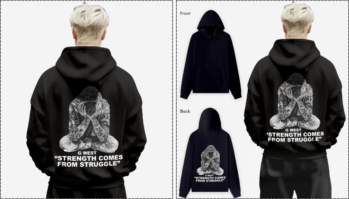 High-End Black & Grey Hoodies: Urban Fashion & Casual Luxury - G West