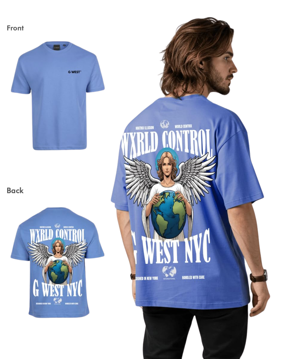 G West Mens Oversized World Tee T-Shirt - G West