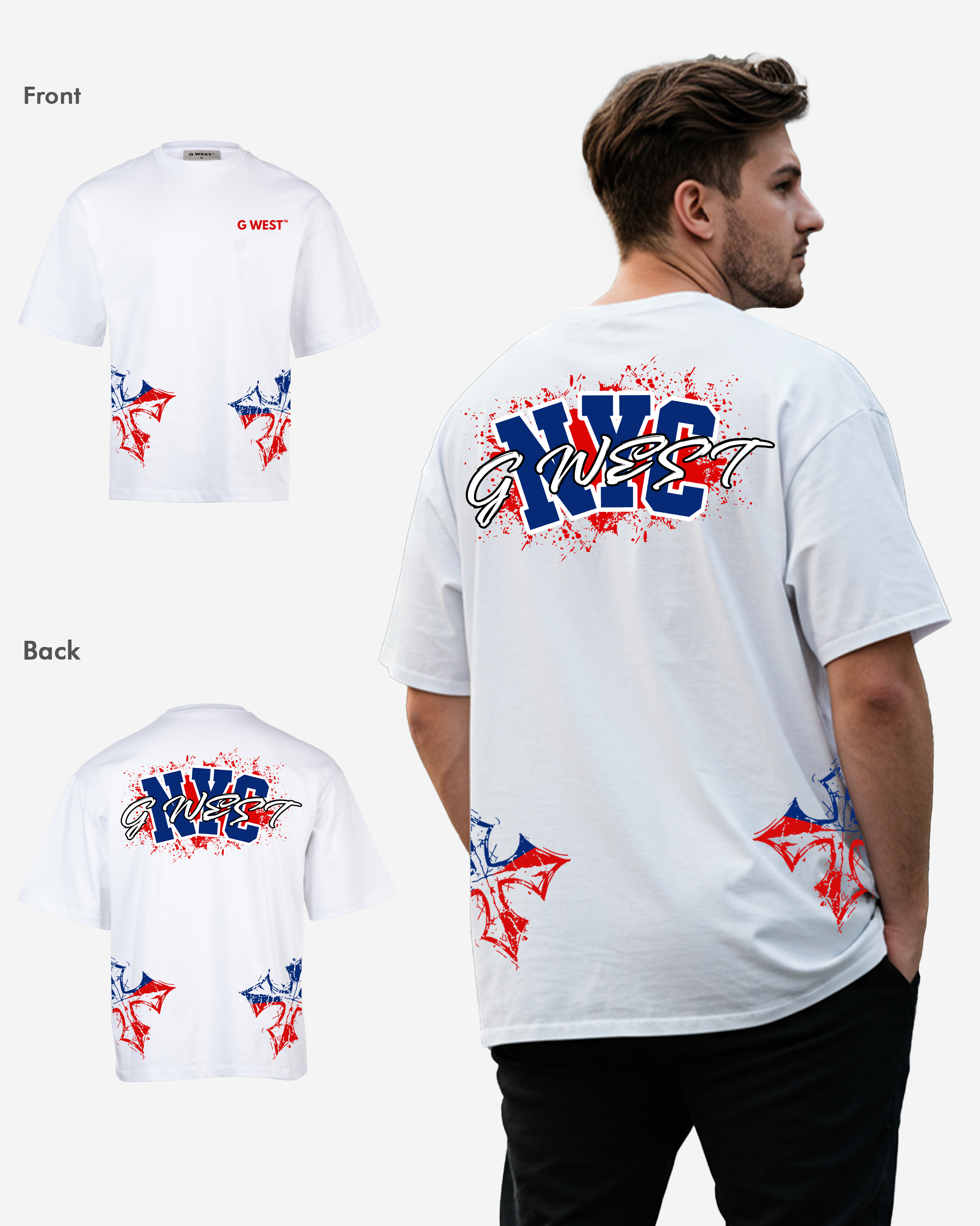 G West Nyc Blood Arch Logo-T-Shirts Big and Tall - G West