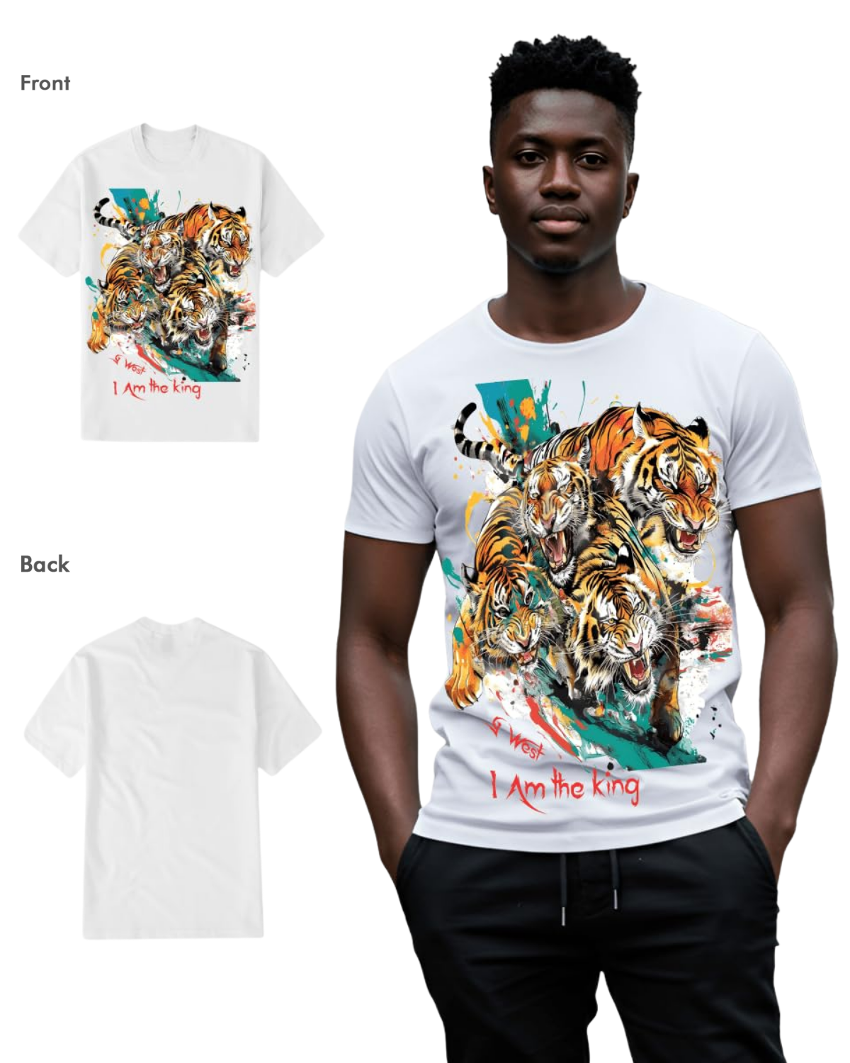 G West Mens I' Am The King Tee - G West