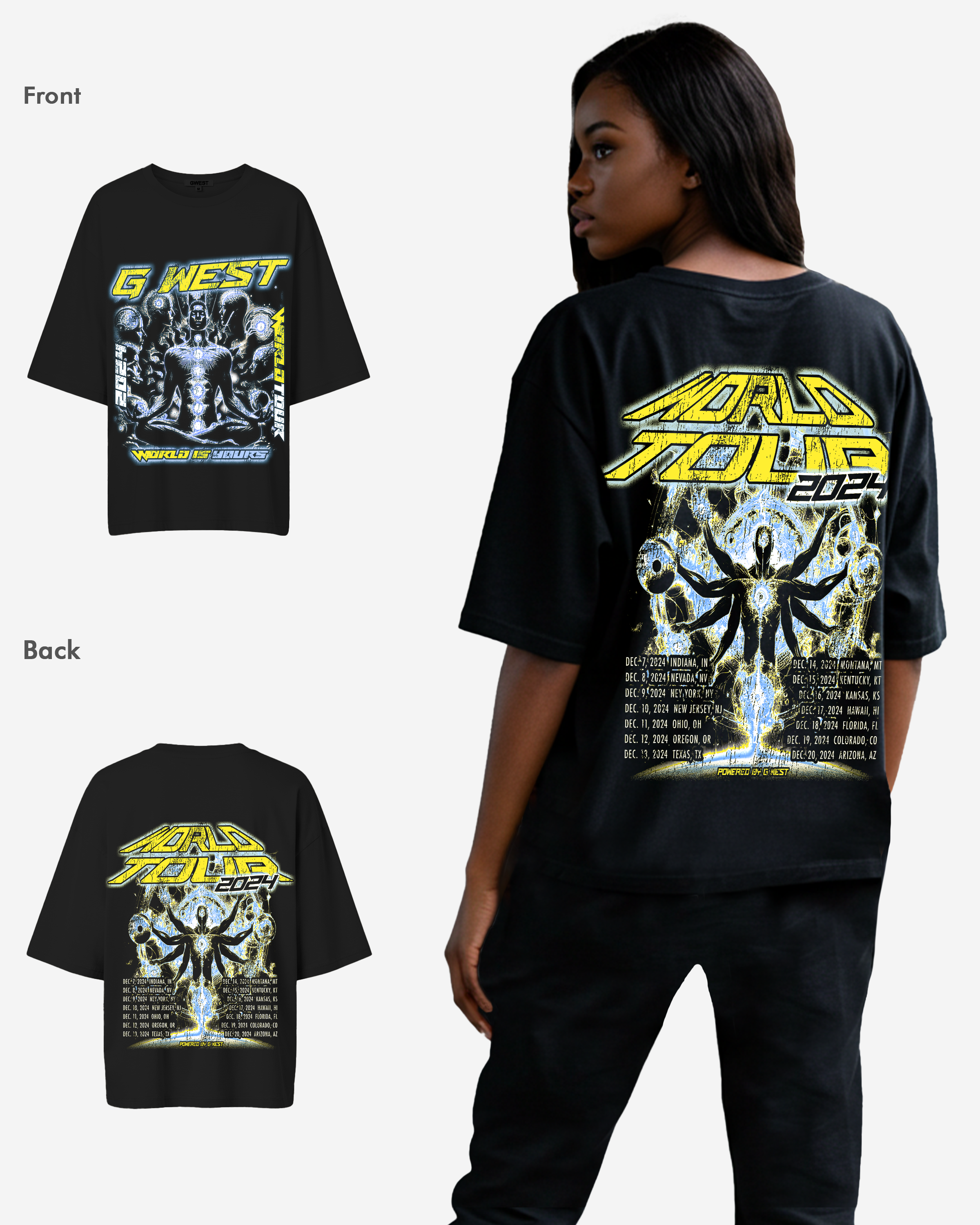 G West World Is Yours Premium Oversized Tee -WOMEN - G West