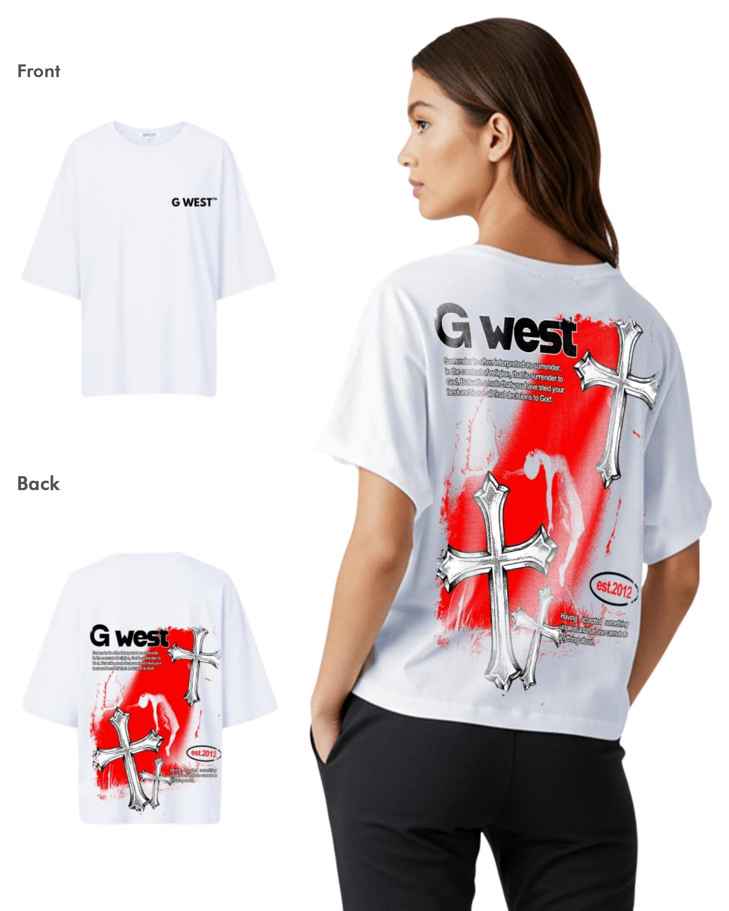 G West Womens Oversized Ascending Soul Tee - G West