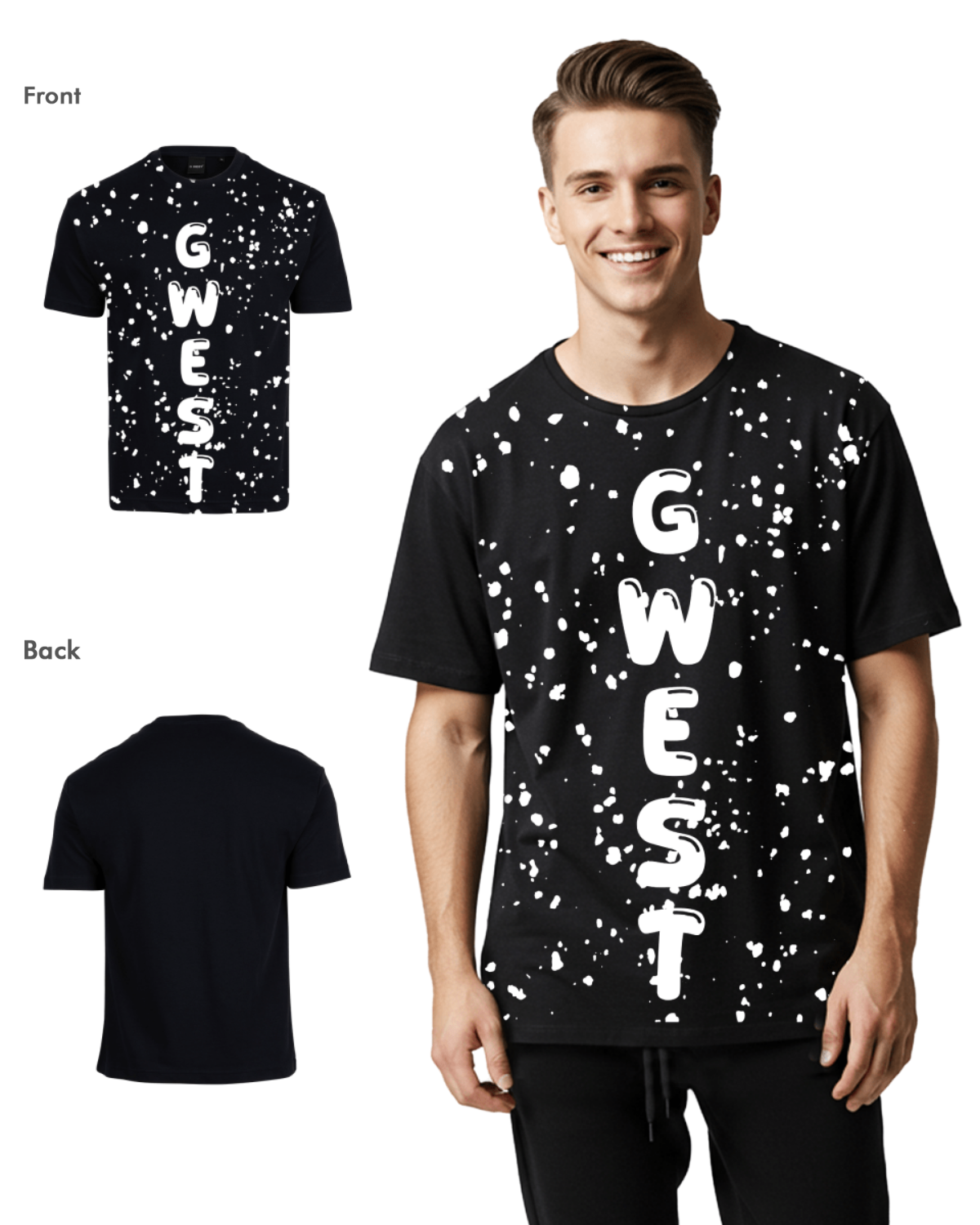 G West Mens Oversized Splatter Tee - G West