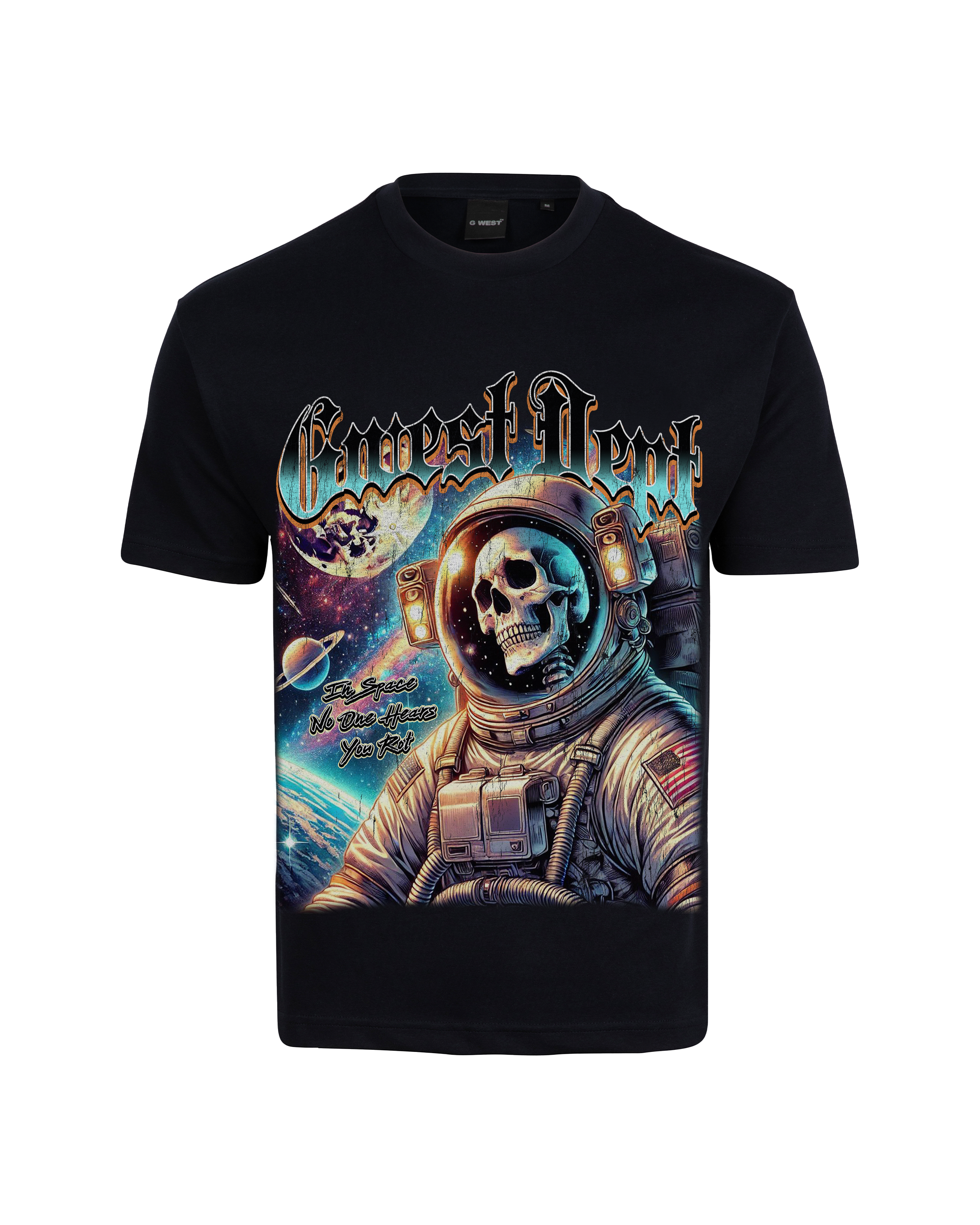 G West Rhinestone Astro Ghost Oversized Men's T-Shirt - G West