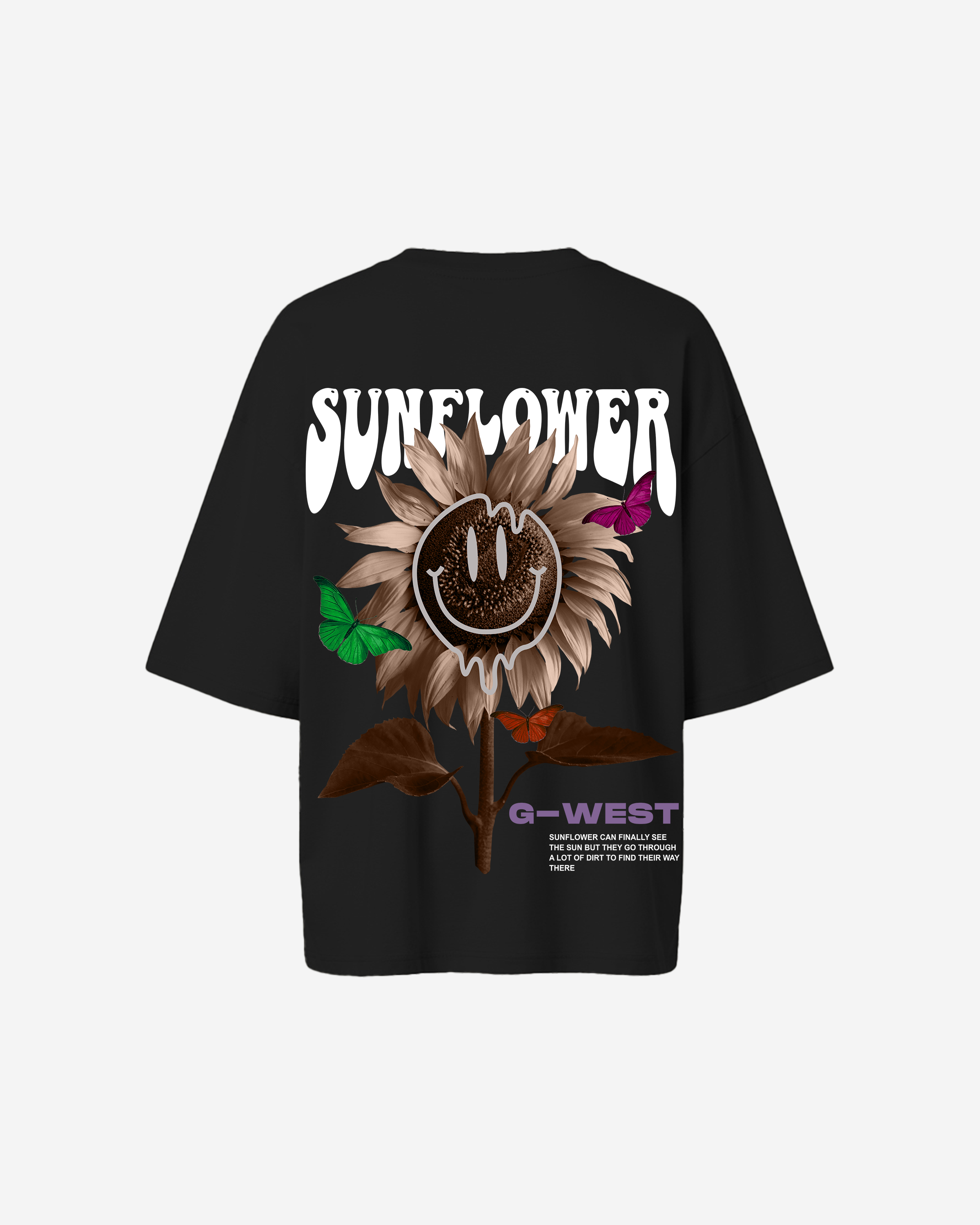 G West Oversized Sunflower Life Style T Shirt - WOMEN - G West