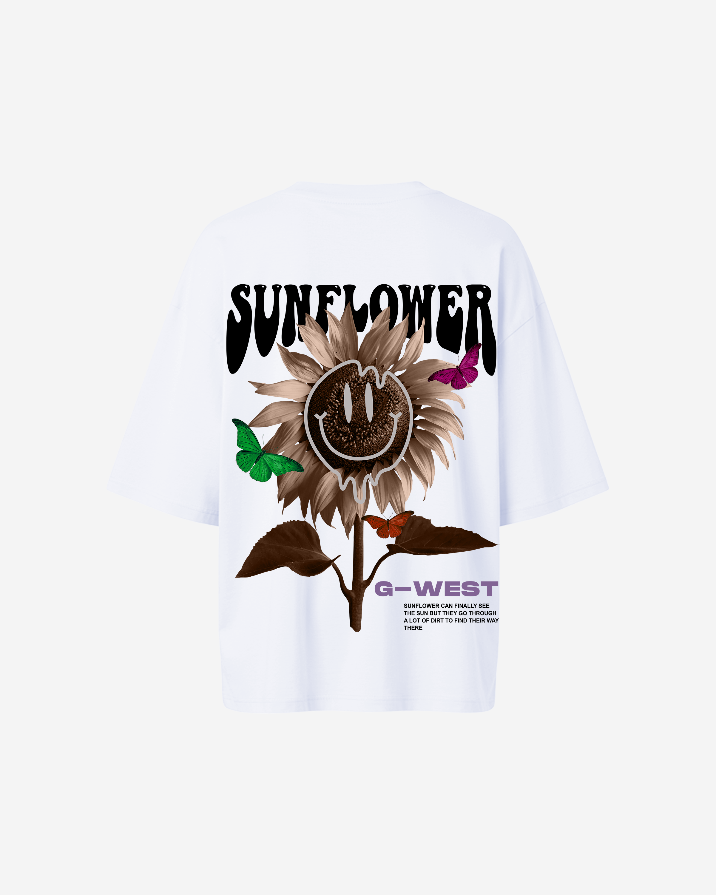 G West Oversized Sunflower Life Style T Shirt - WOMEN - G West