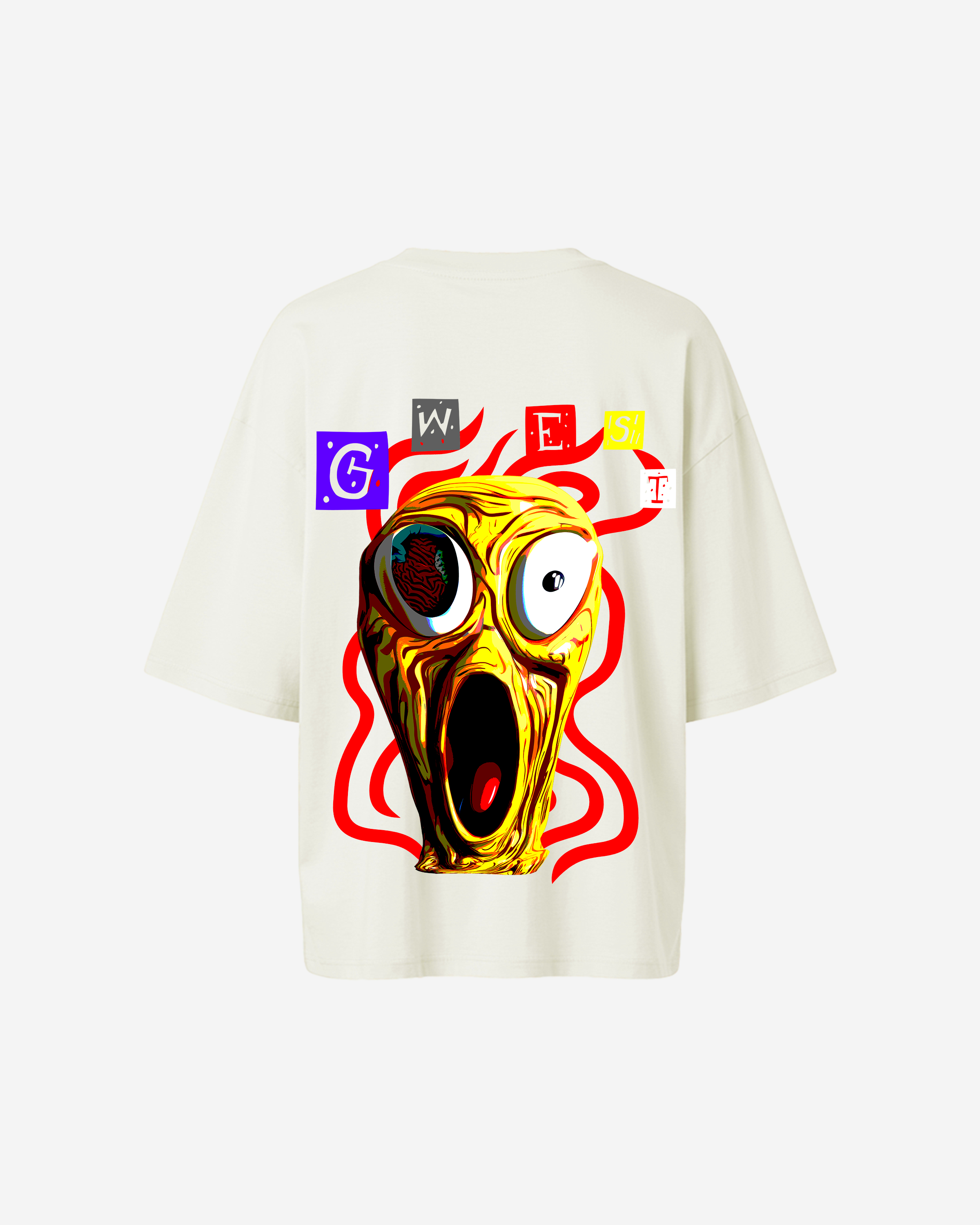 G West Oversized Premium T Shirt Scary Face - WOMEN - G West