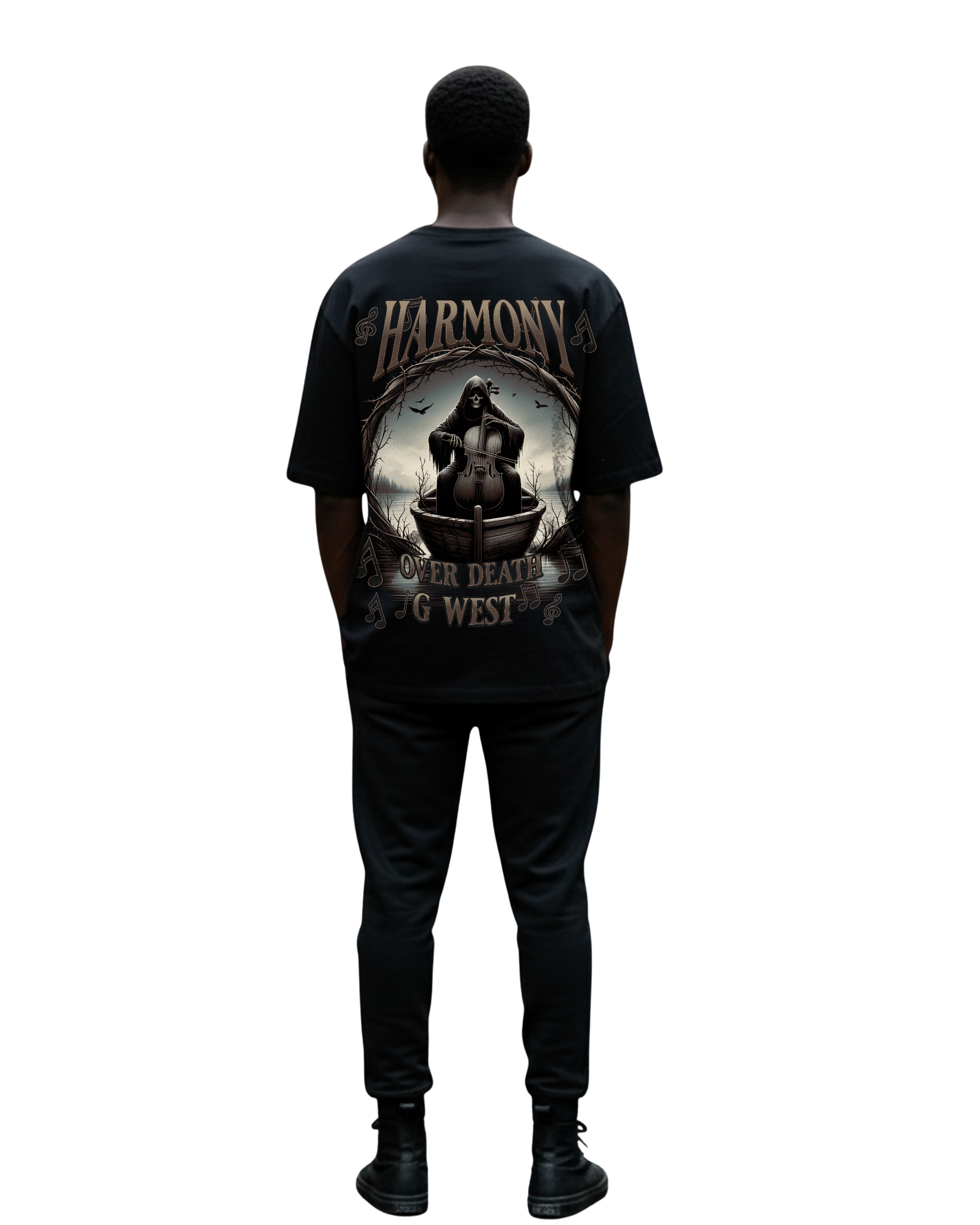 G West Symphony Of Shadows Men's Oversized T-Shirt - G West
