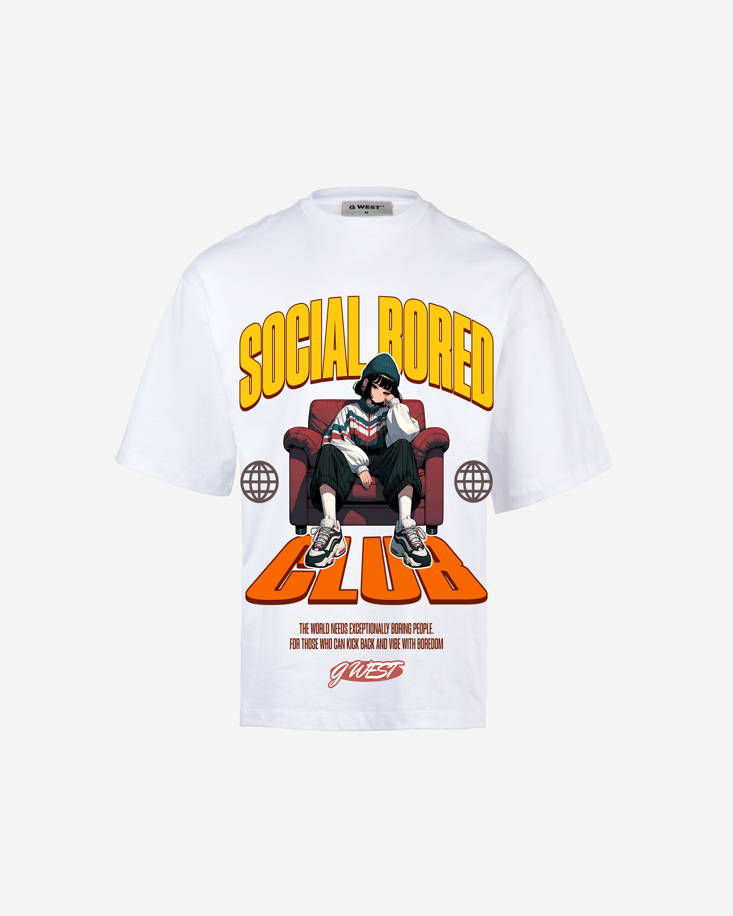 G-WEST SOCIAL BORED OVERSIZED TEE GWROJMT89 - G West