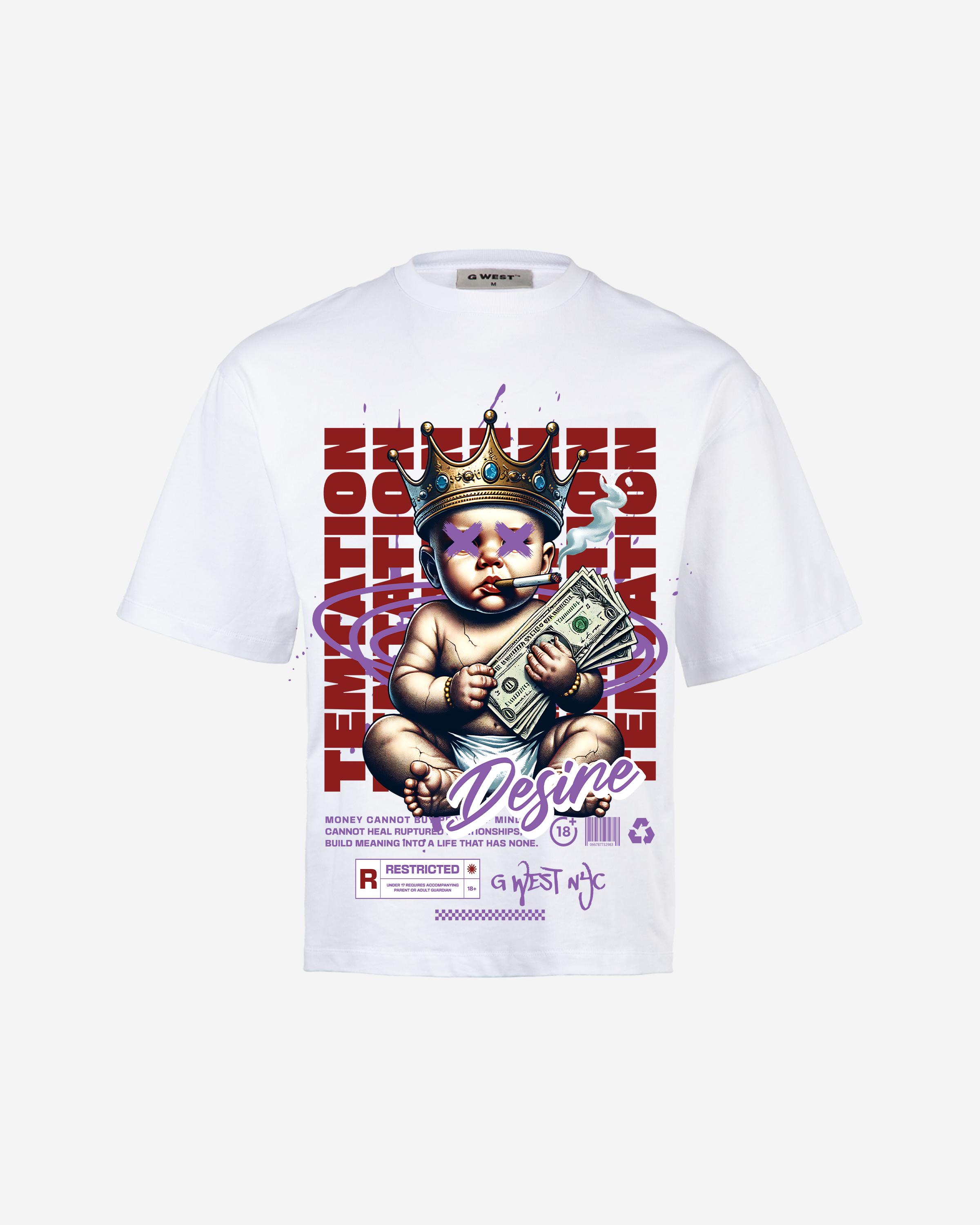 G-WEST TEMPTATION DESIRE OVERSIZED TEE GWROJMT148 - G West