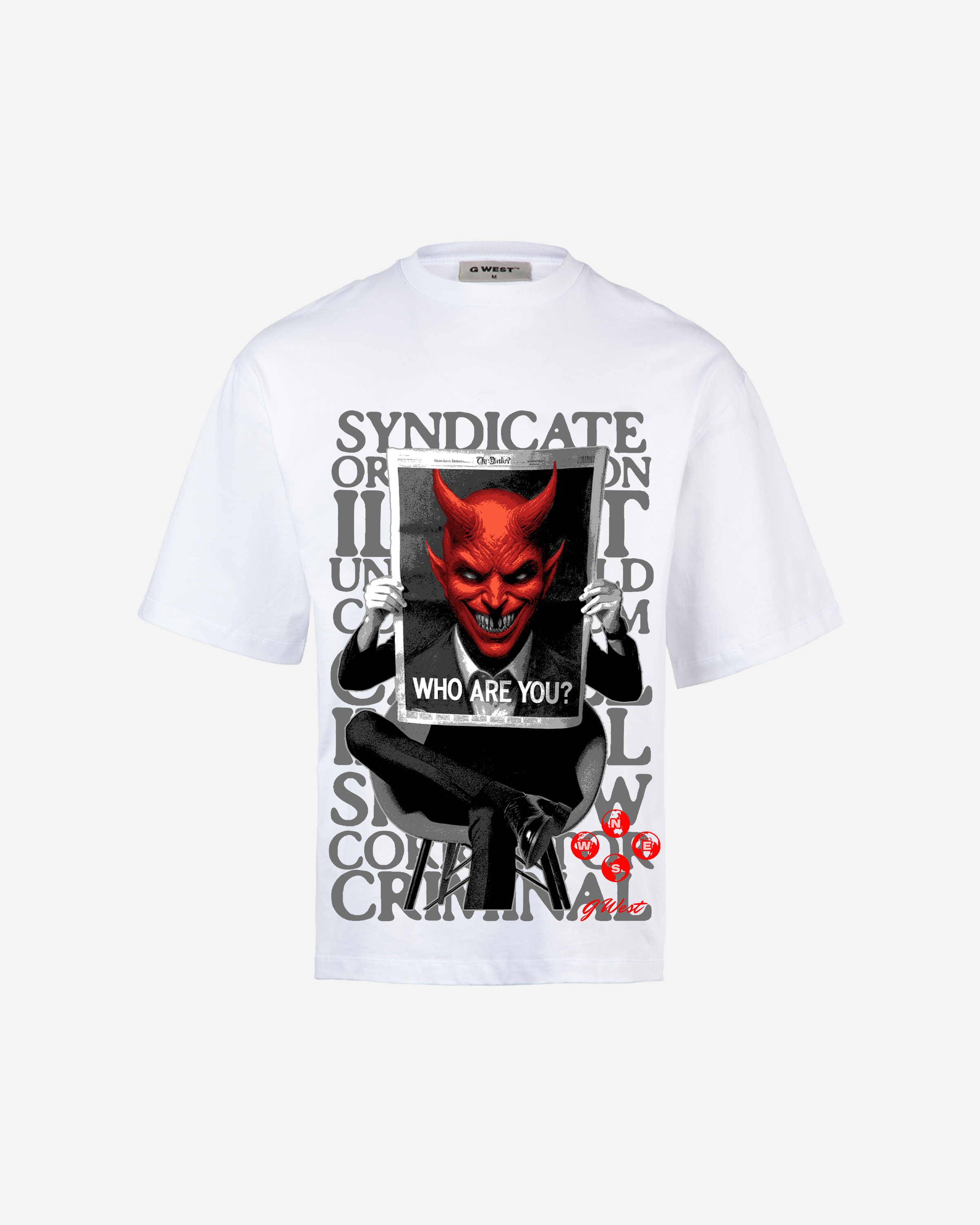 G-WEST THE DEVIL SPEAKS OVERSIZED TEE GWROJMT156 - G West