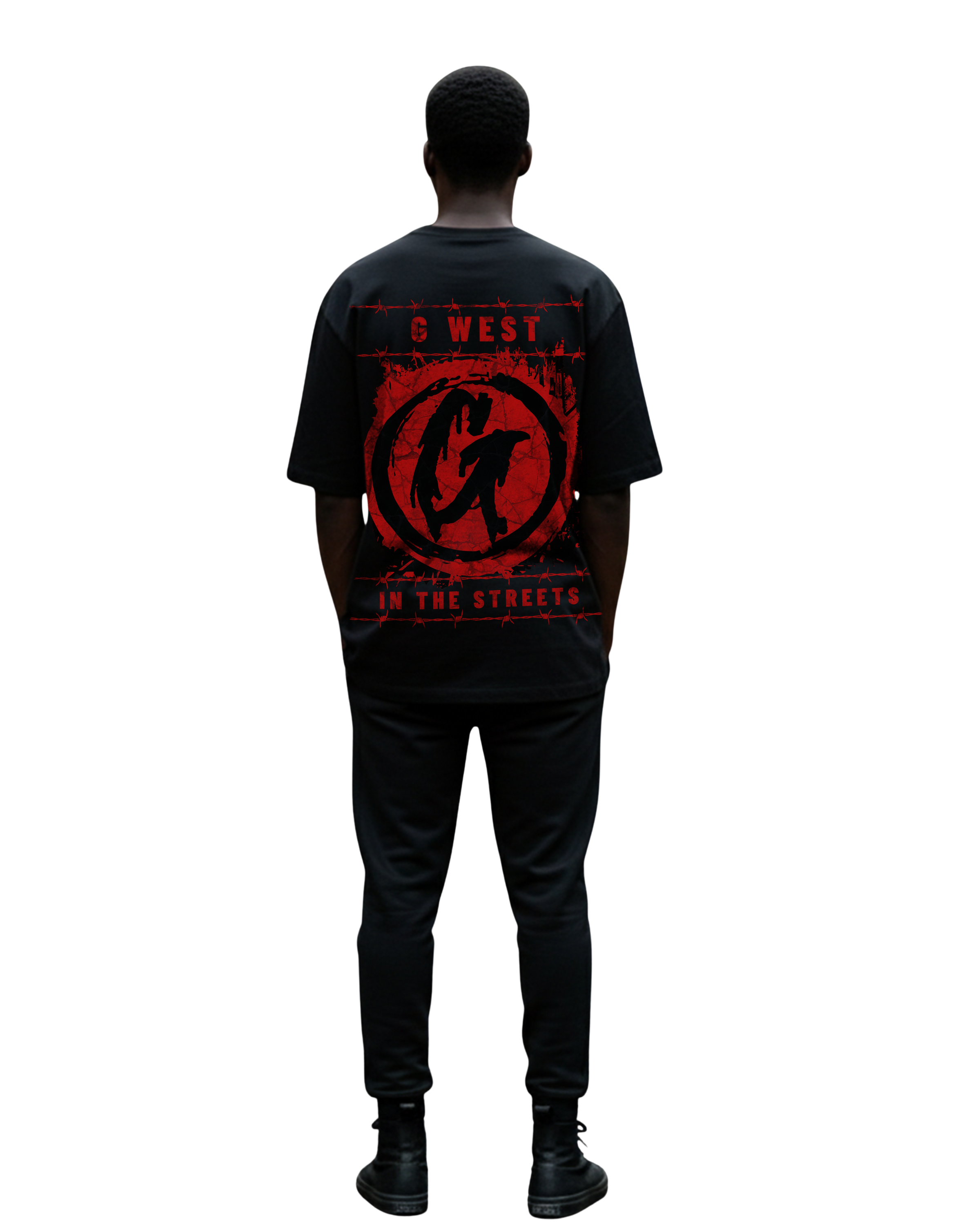 G West Rhinestone Barbed Legacy Men's Oversized T-Shirt - G West