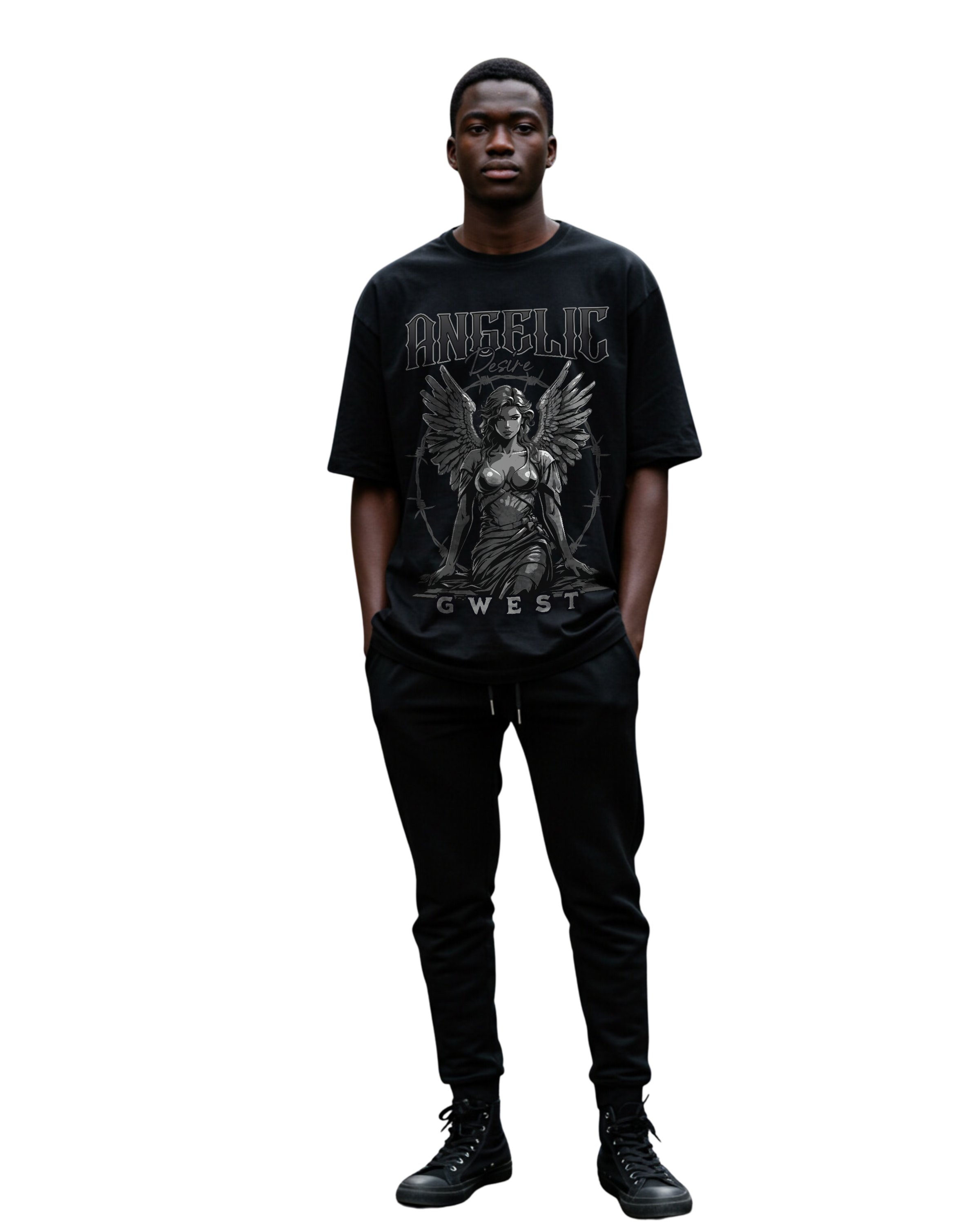 G West Rhinestone Blessing 2.0 Men's Oversized T-Shirt - G West