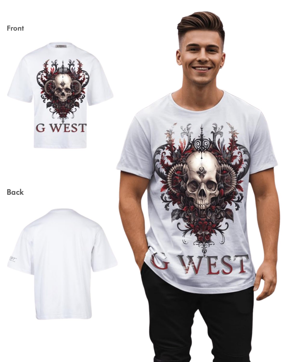 G West Mens Dead Devil Oversized Tee - G West