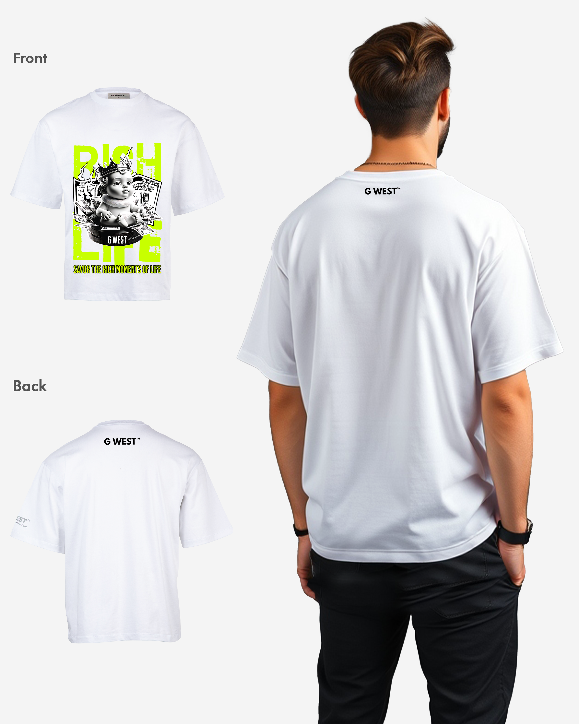 G-WEST RICH LIFE OVERSIZED TEE GWROJMT180 - G West