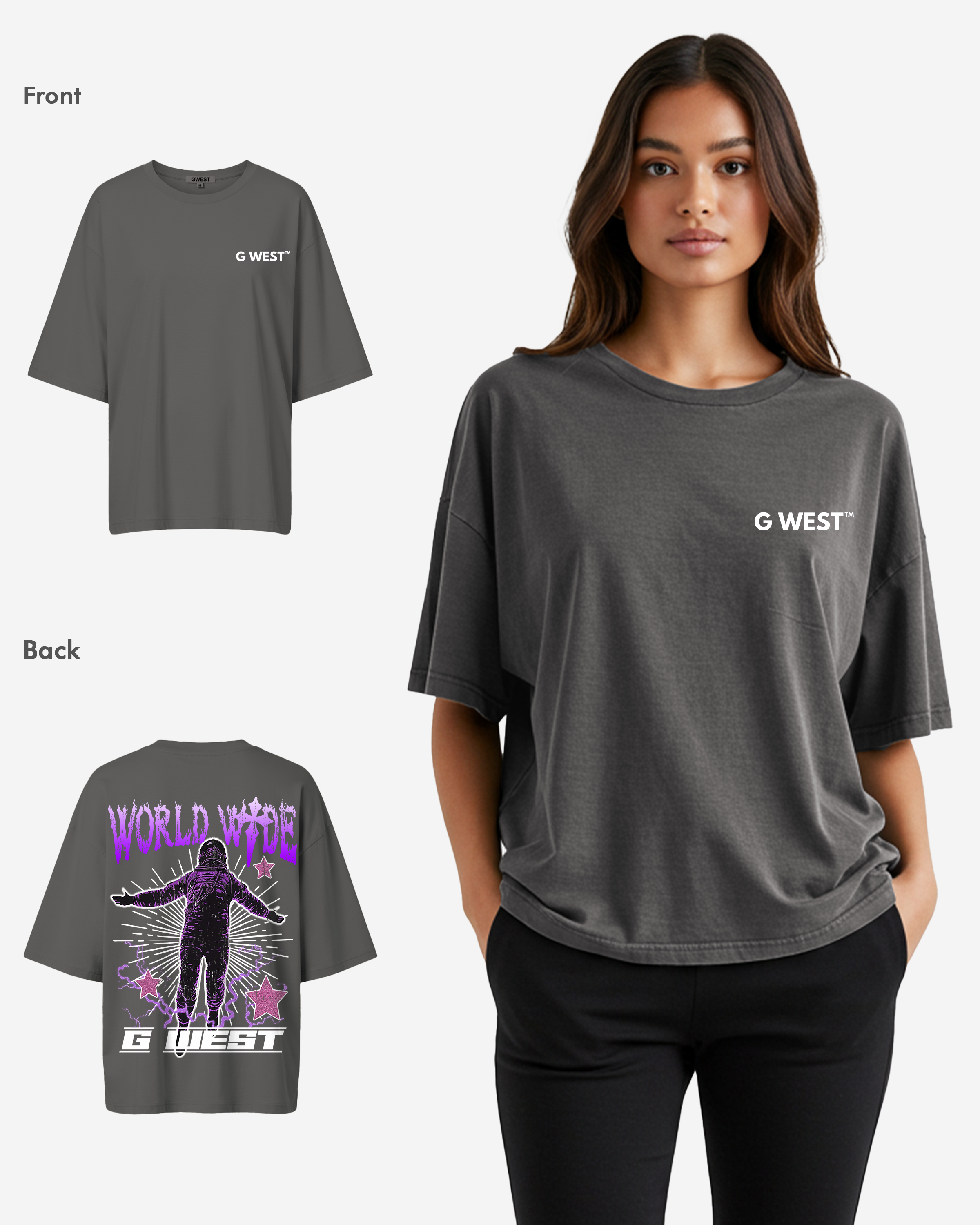 G West Oversized World Wide Star Tee -WOMEN - G West