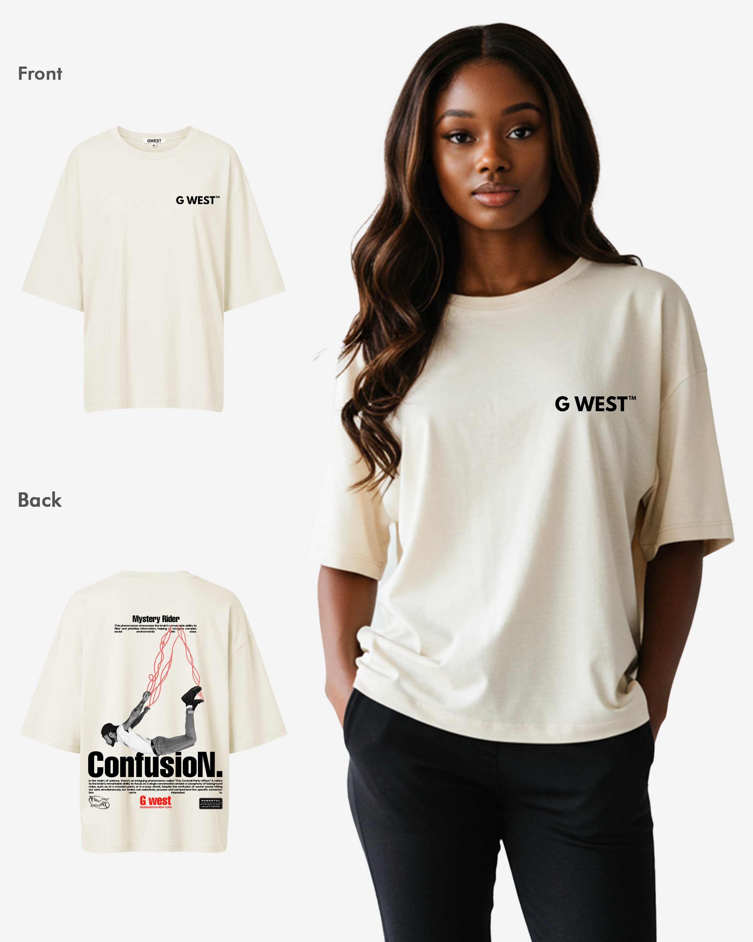 G West Oversized Confusion Tee - WOMEN - G West