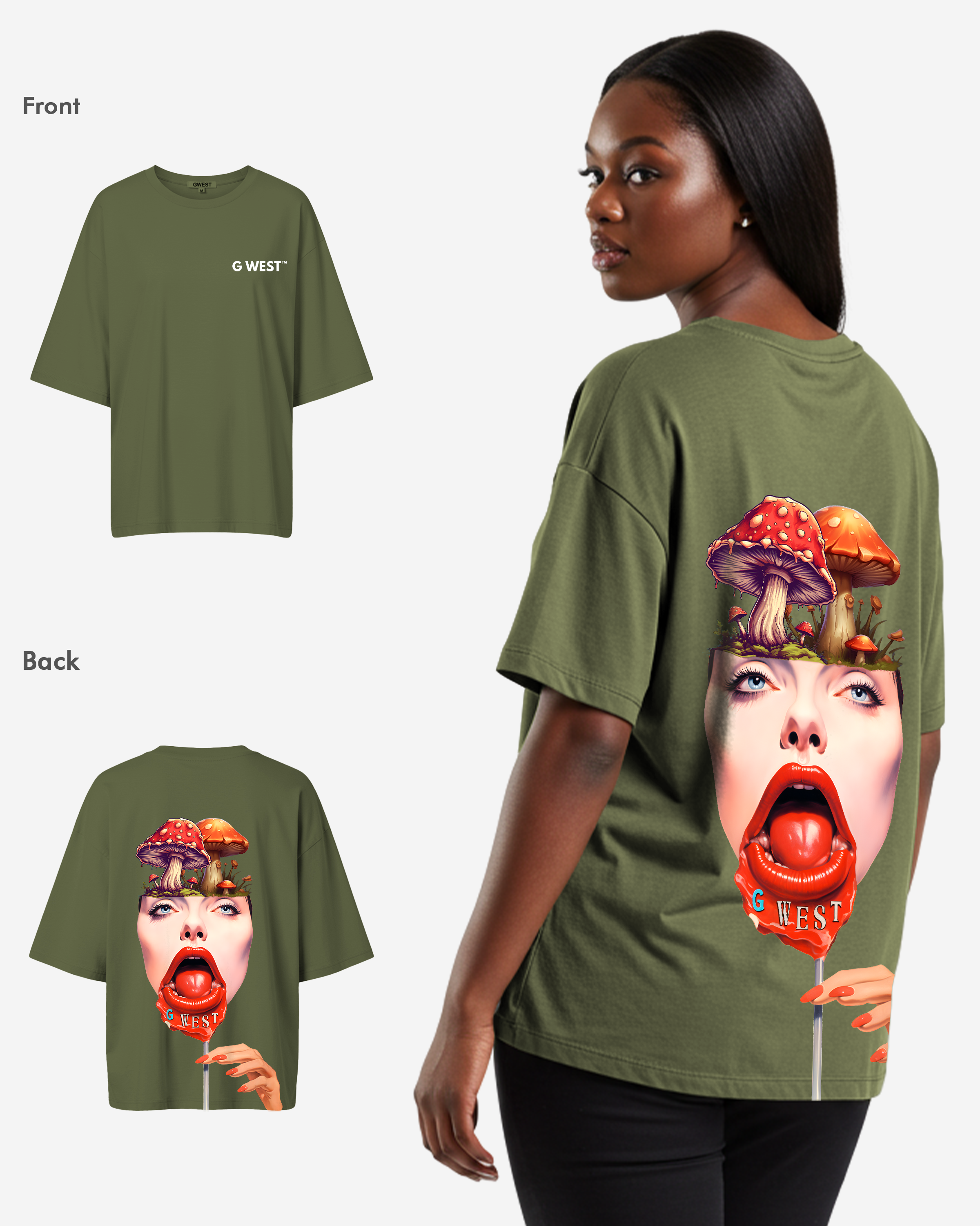 G West Oversized Lollipop Mushroom Oversized Tee - WOMEN - G West