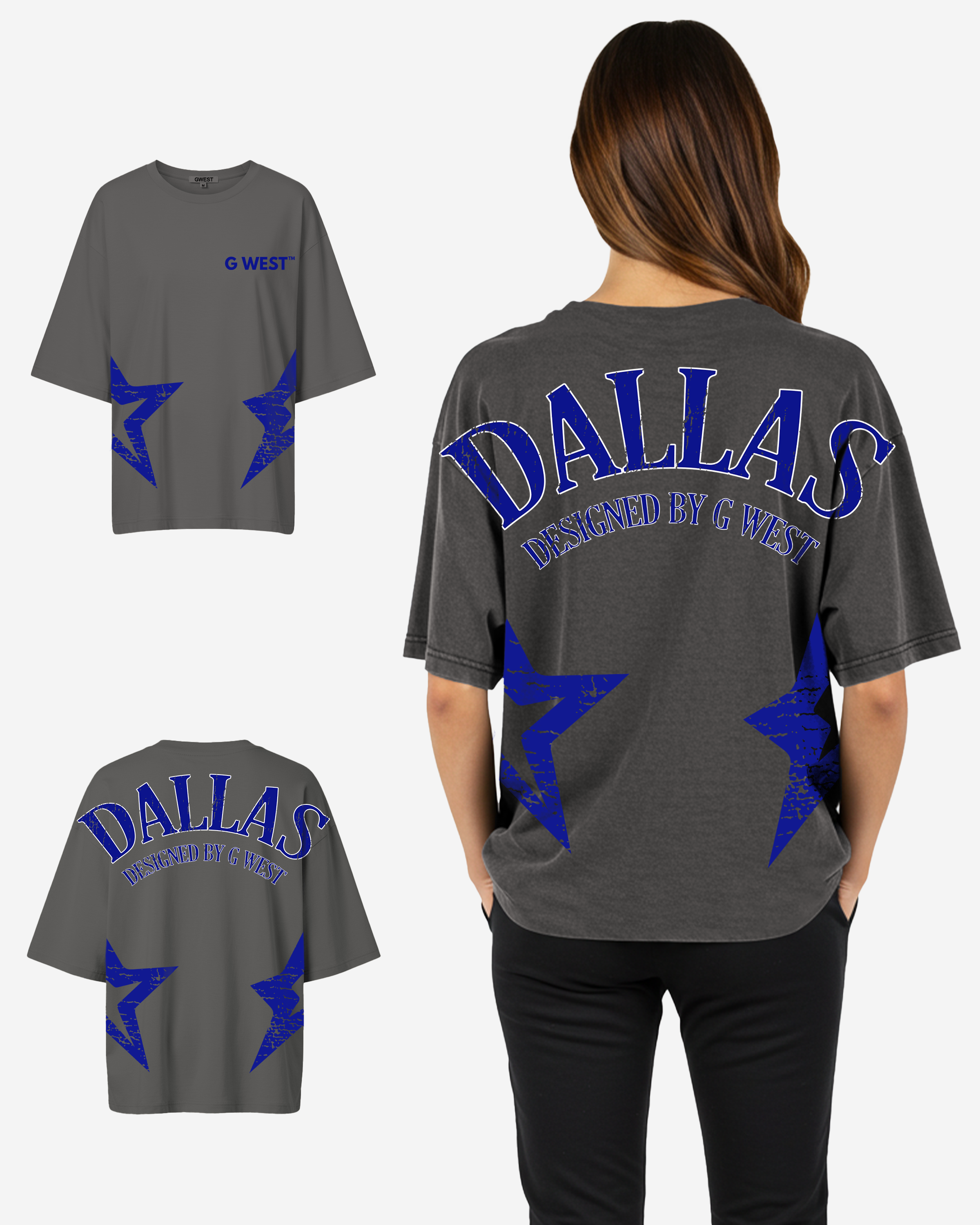 G West Oversized Dallas Logo Tee - WOMEN - G West