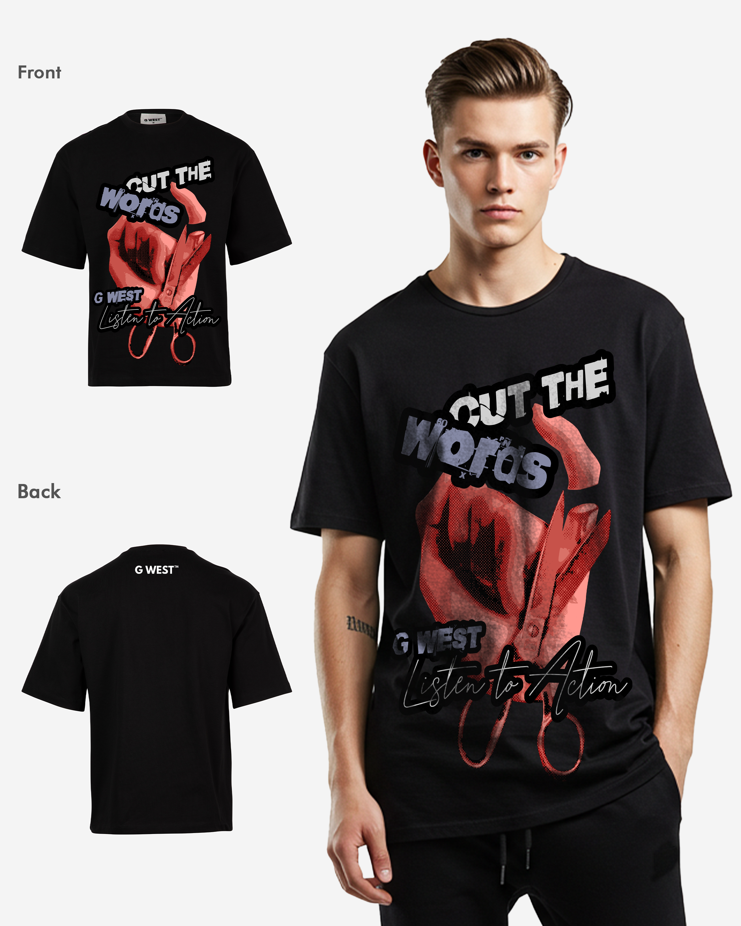 G-WEST ACTION OVERSIZED TEE GWROJMT95 - G West