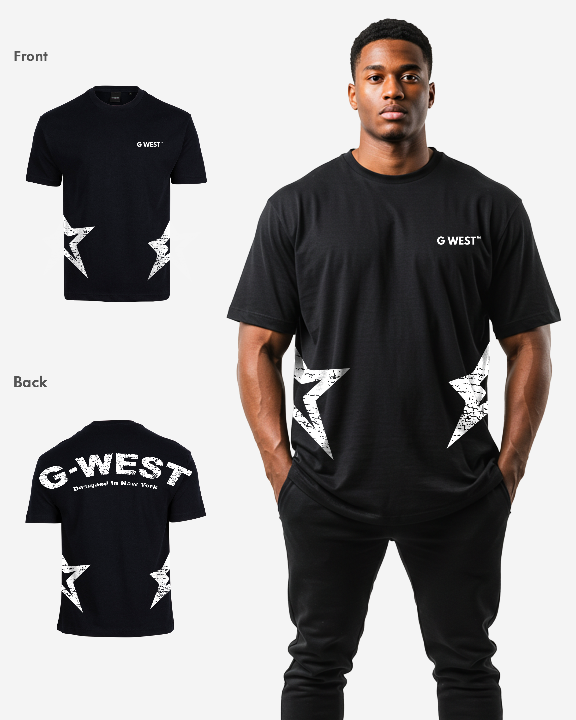 G West Arch Logo Oversized Tee - G West