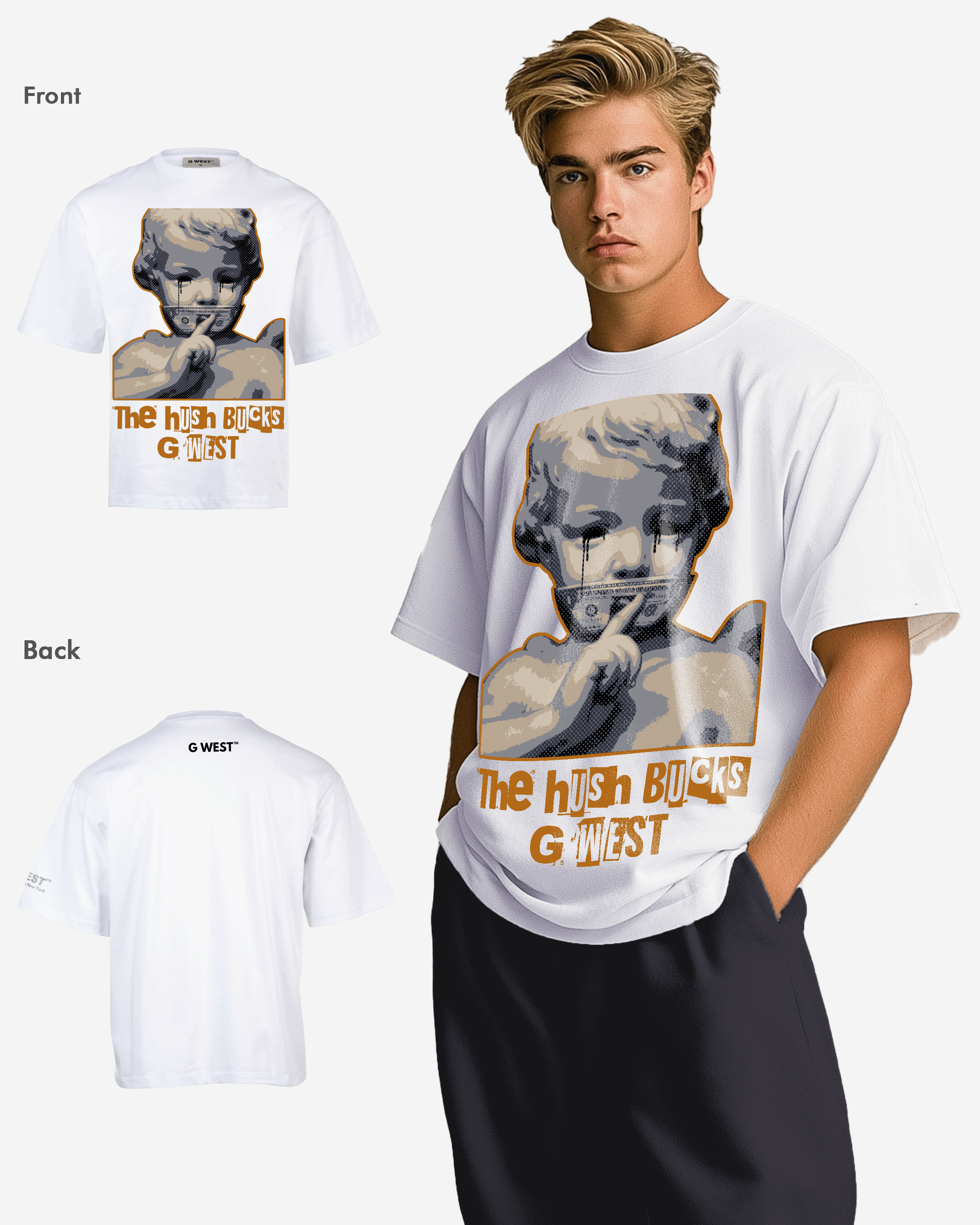 G-WEST The Hush Bucks Oversized Tee - GWROJMT9 - G West