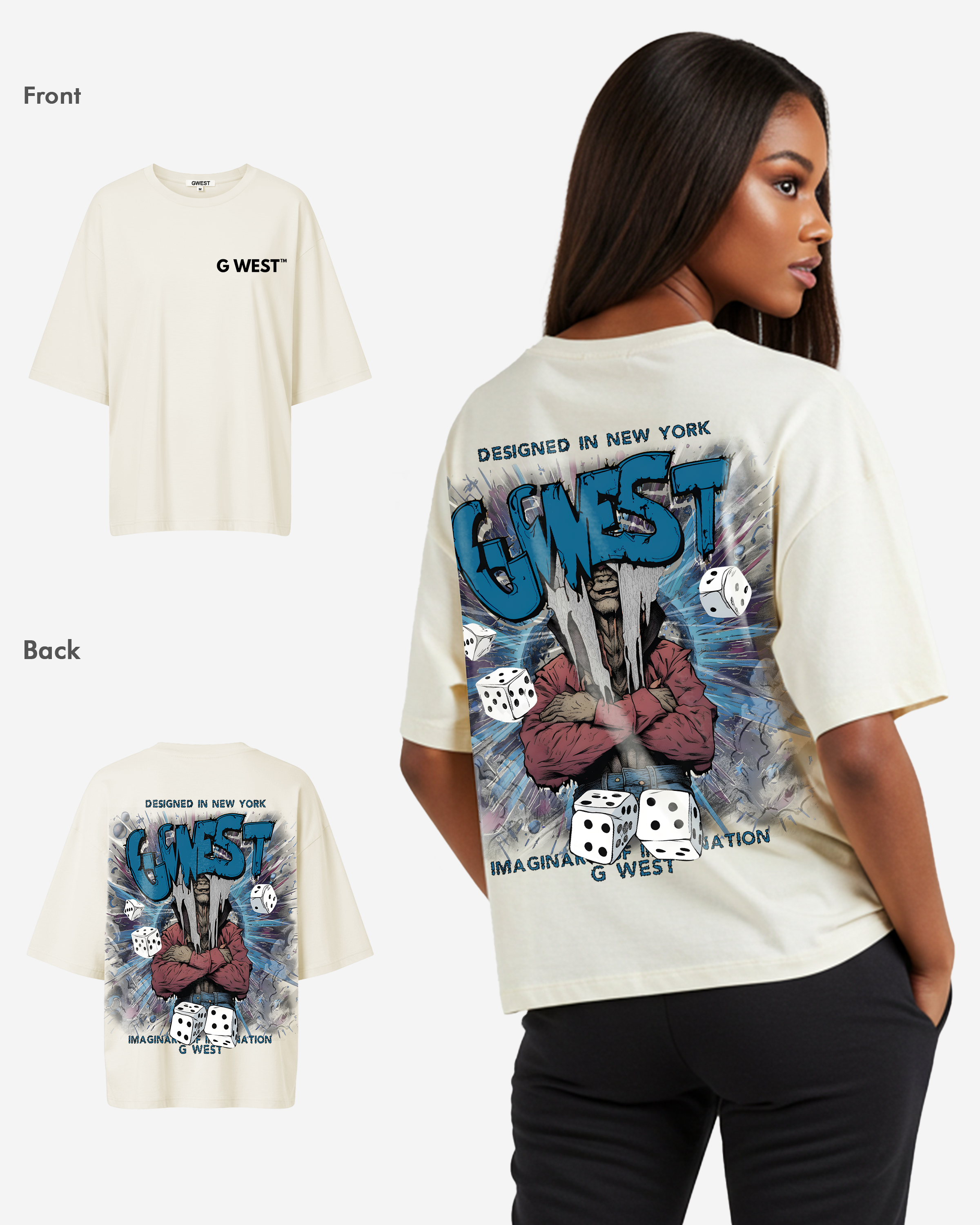 G West Oversized Imagine Of Imagination Tee - WOMEN - G West