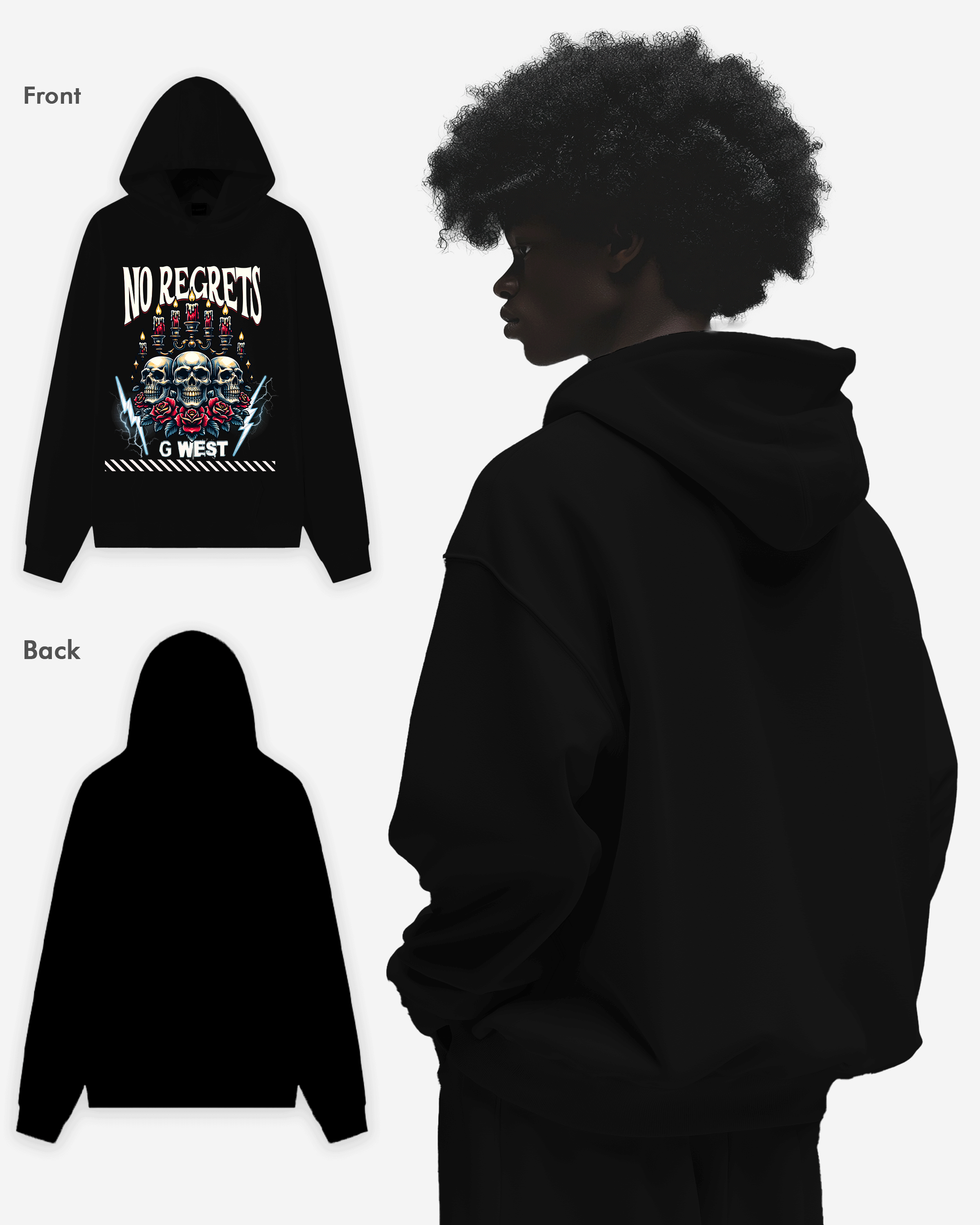 G WEST NO REGRETS OVERSIZE HOODIE - G West