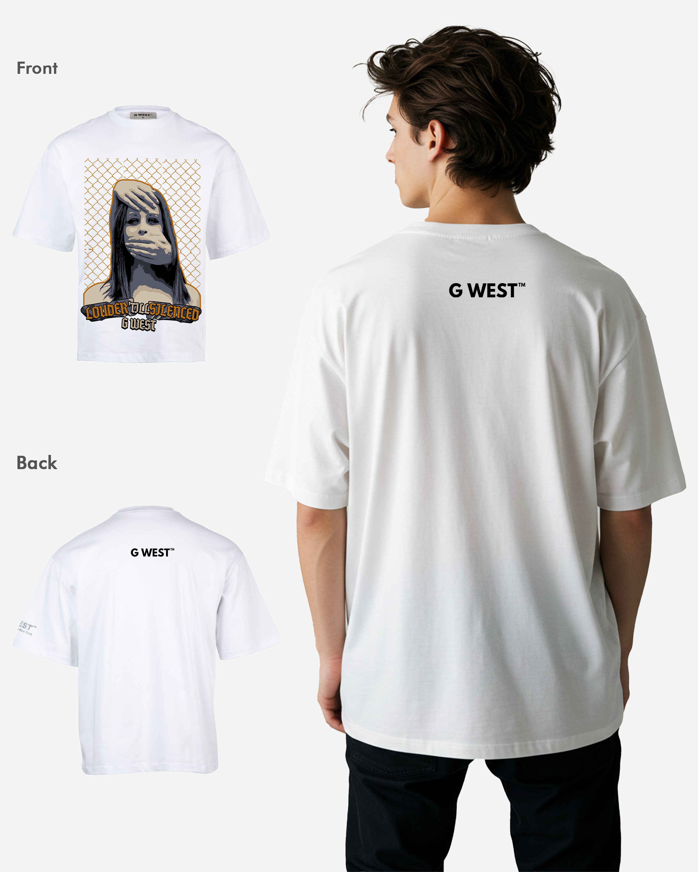 G-WEST Silent Gaze Oversized Tee - GWROJMT8 - G West