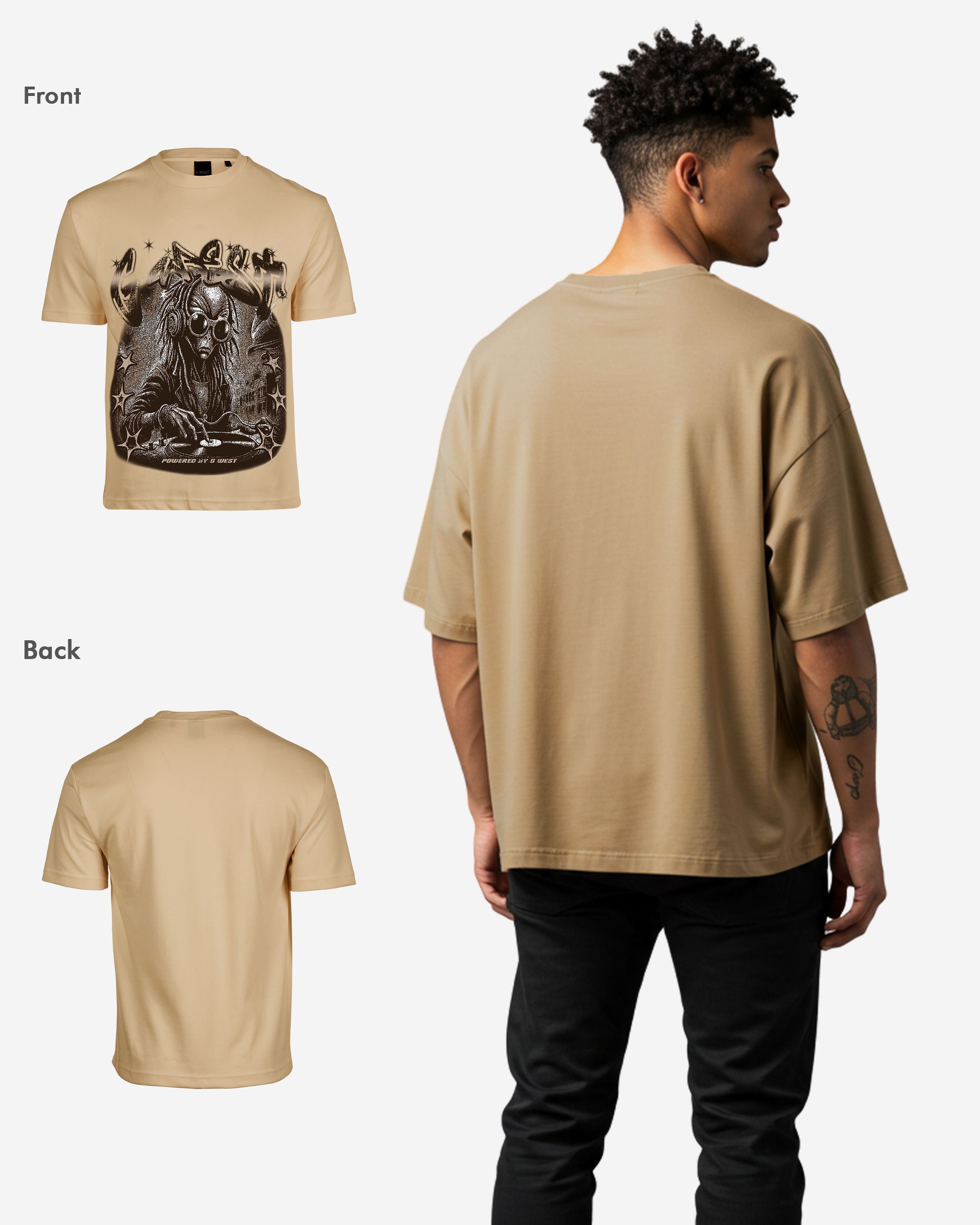 G West No Pulse, Just Vibes Oversized Tee - G West