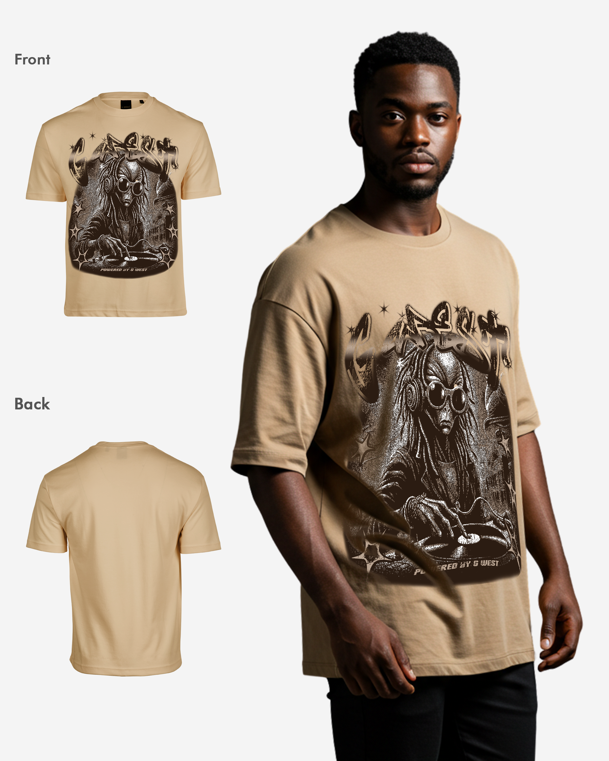 G West No Pulse, Just Vibes Oversized Tee - G West