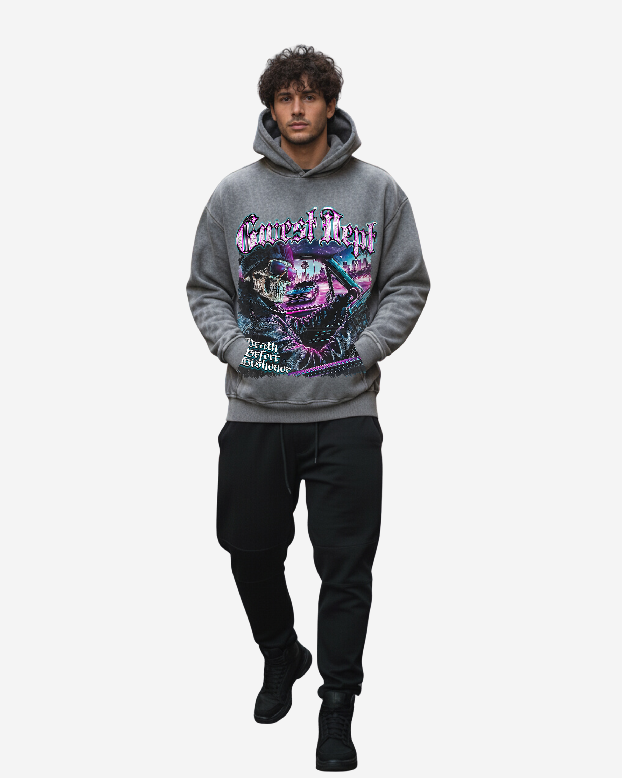G West Rhinestone Death Shift Complicated Men's Hoodie - G West