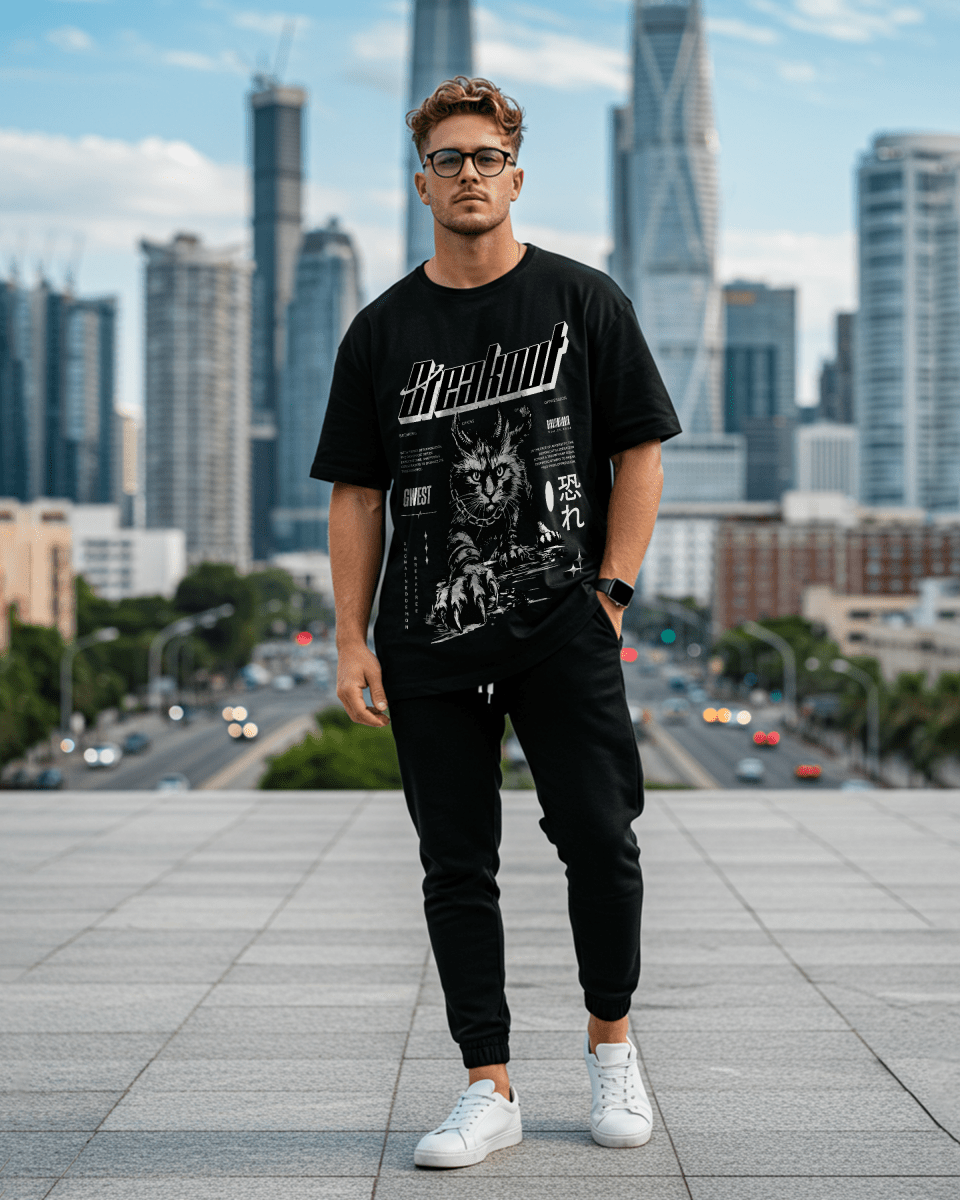 Demon Cat Breakout Oversized T-Shirt - G West