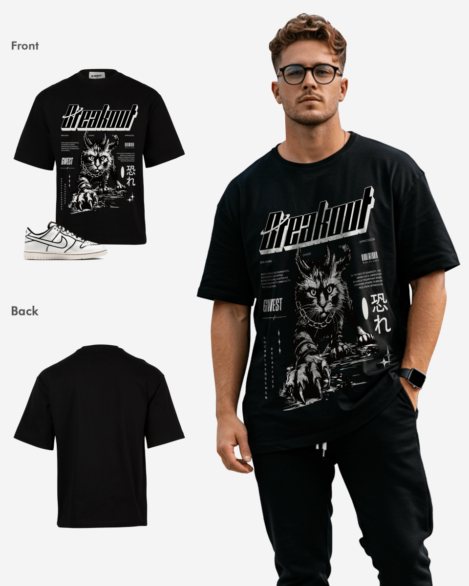 Demon Cat Breakout Oversized T-Shirt - G West