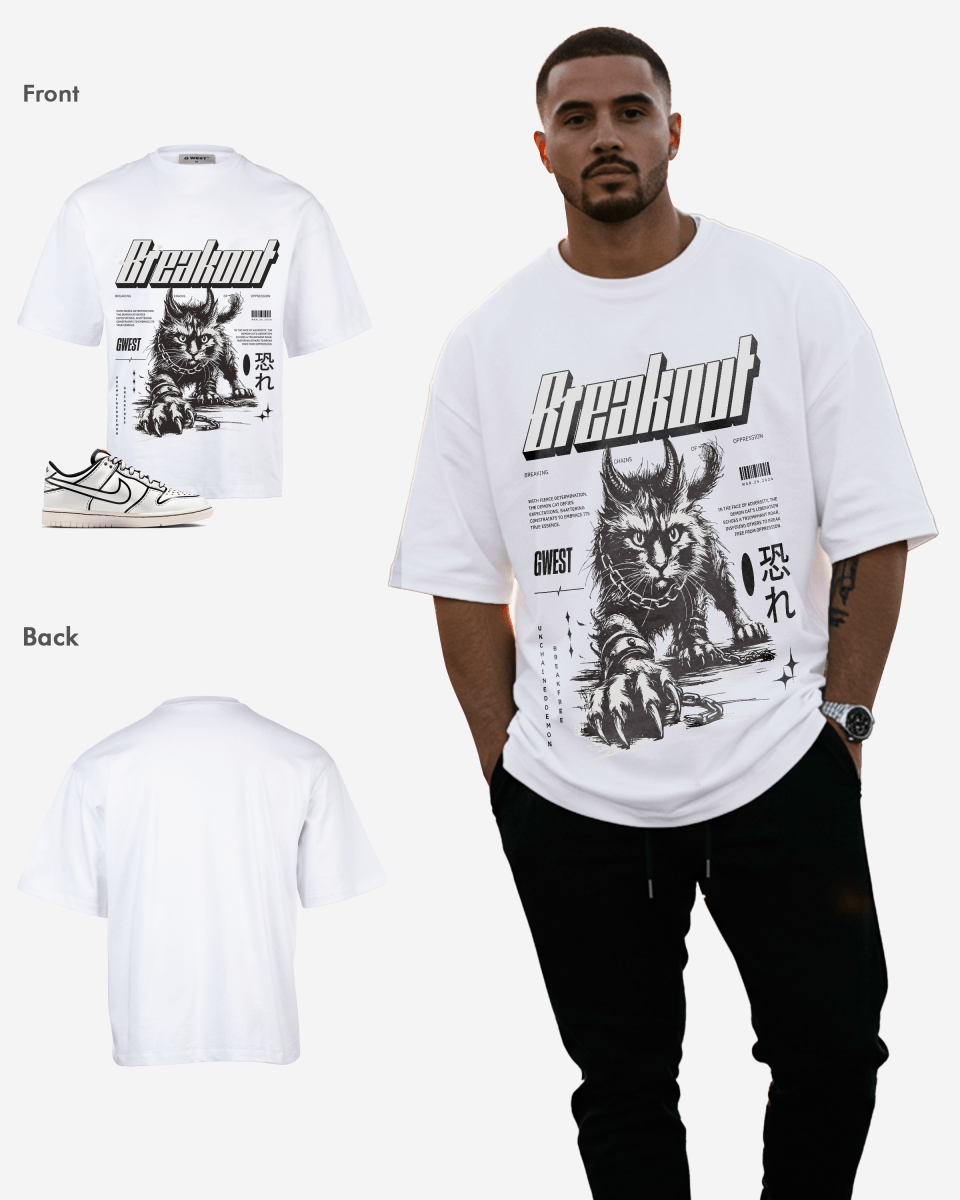 Demon Cat Breakout Oversized T-Shirt - G West