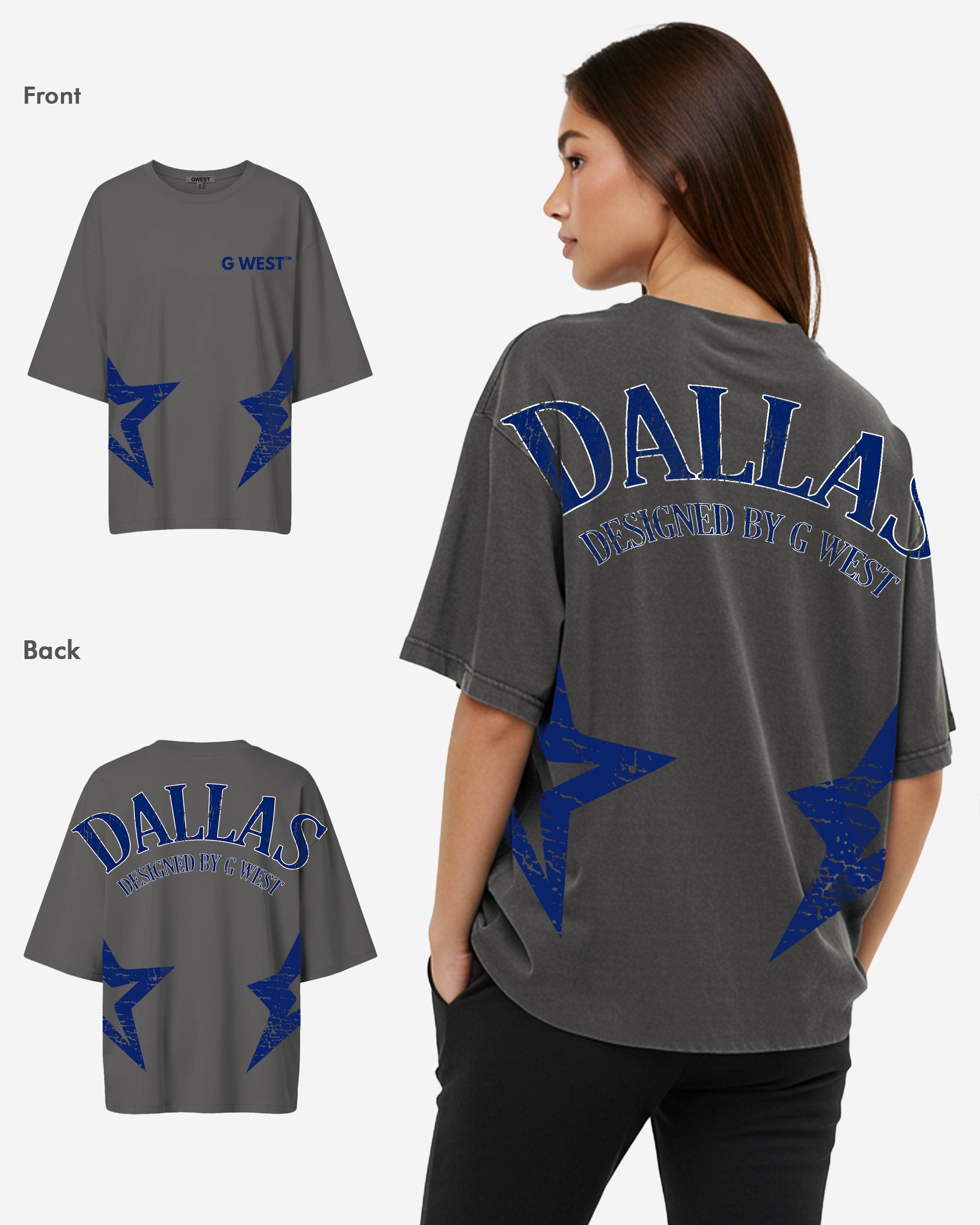 G West Oversized Dallas Logo Tee - WOMEN - G West