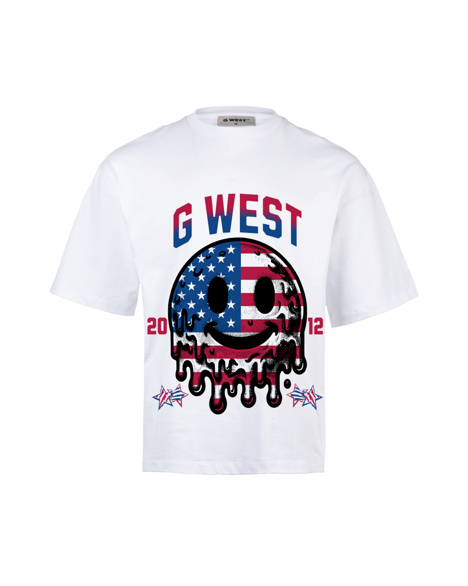 G West American Flag Big And Tall Oversized T-Shirt - G West