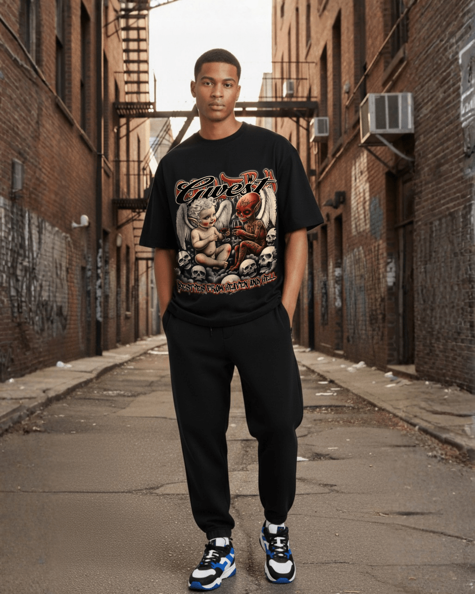 G West Angles & Ashes Oversized Men's T-Shirt - G West