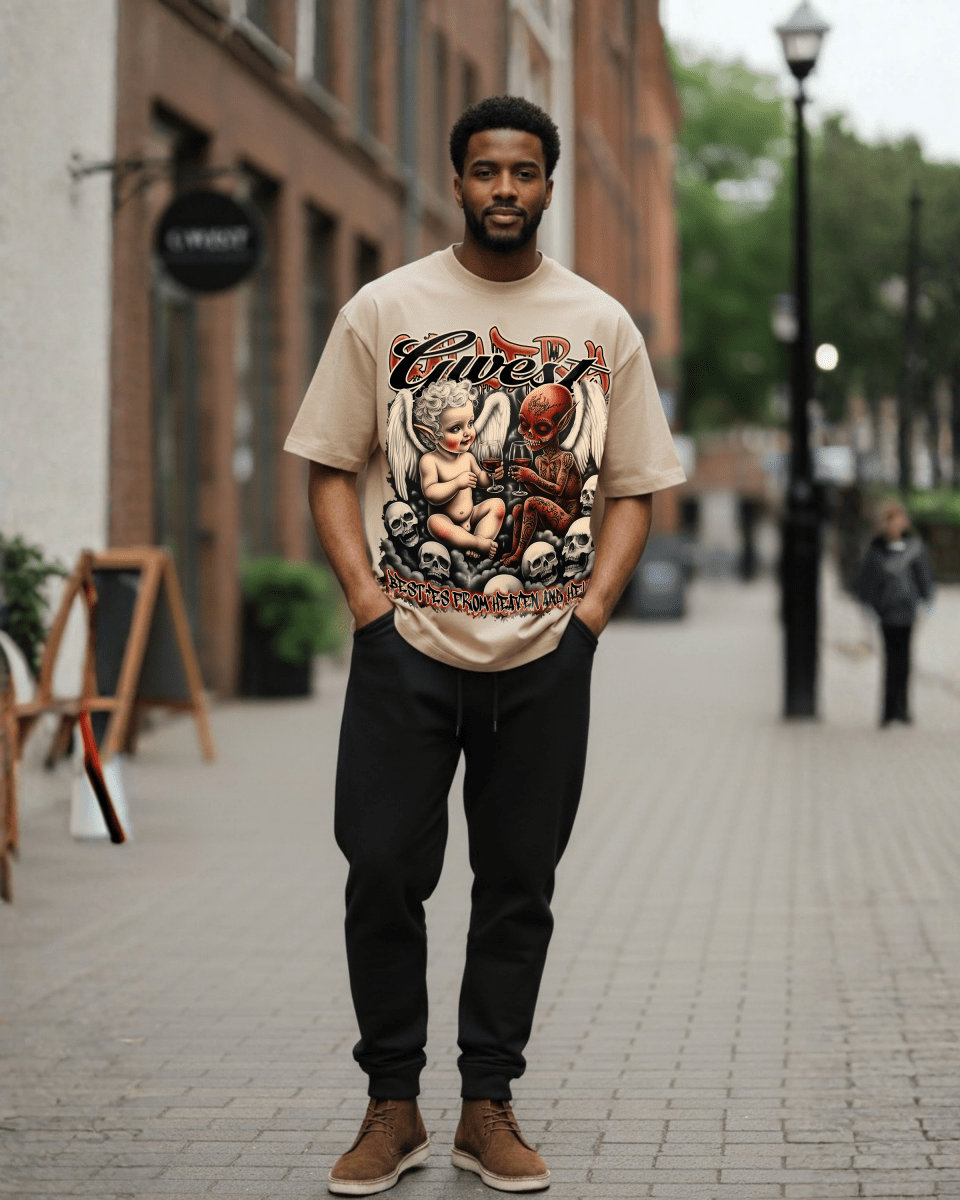 G West Angles & Ashes Oversized Men's T-Shirt - G West