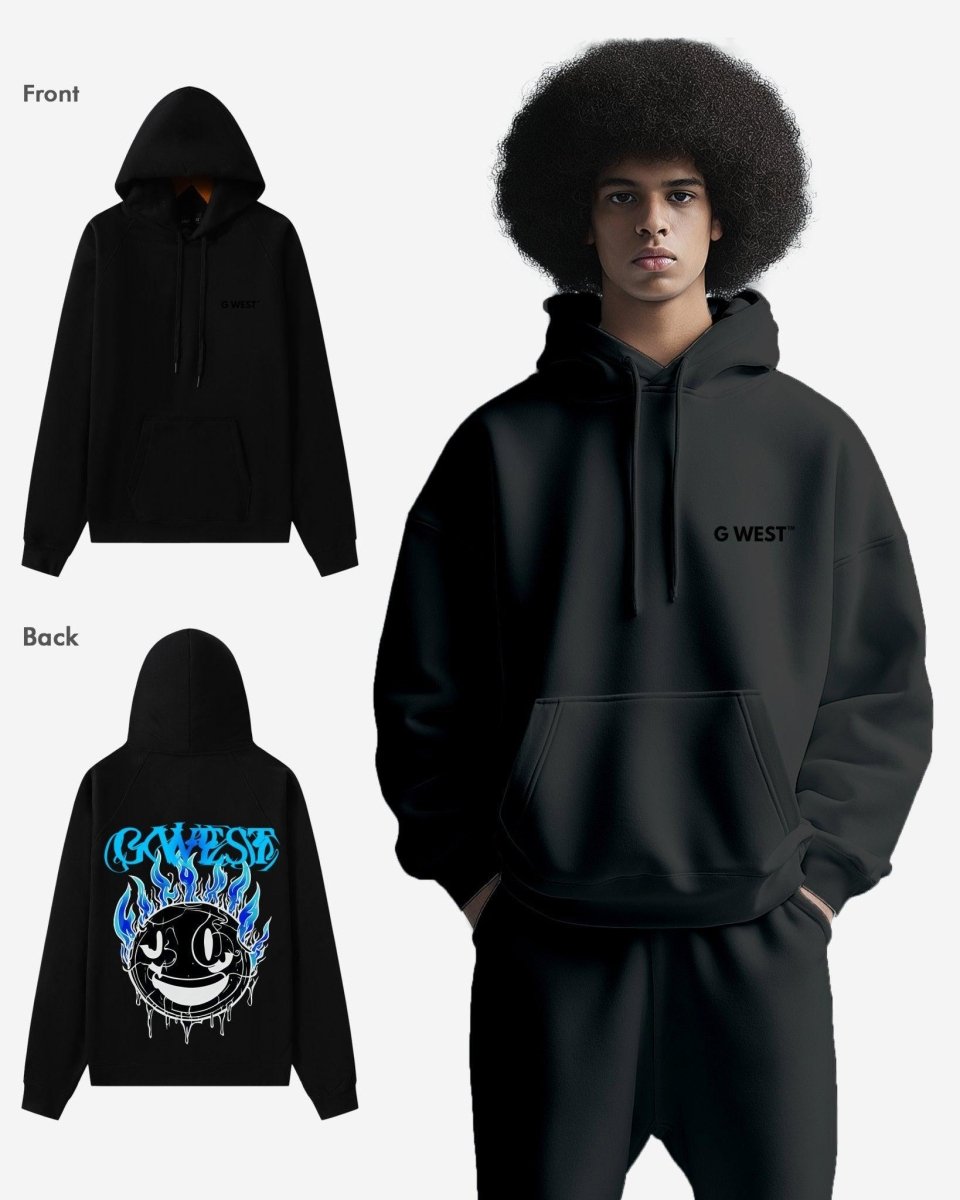 G West Aqua Smile Oversize Hoodie Mens Style - G West