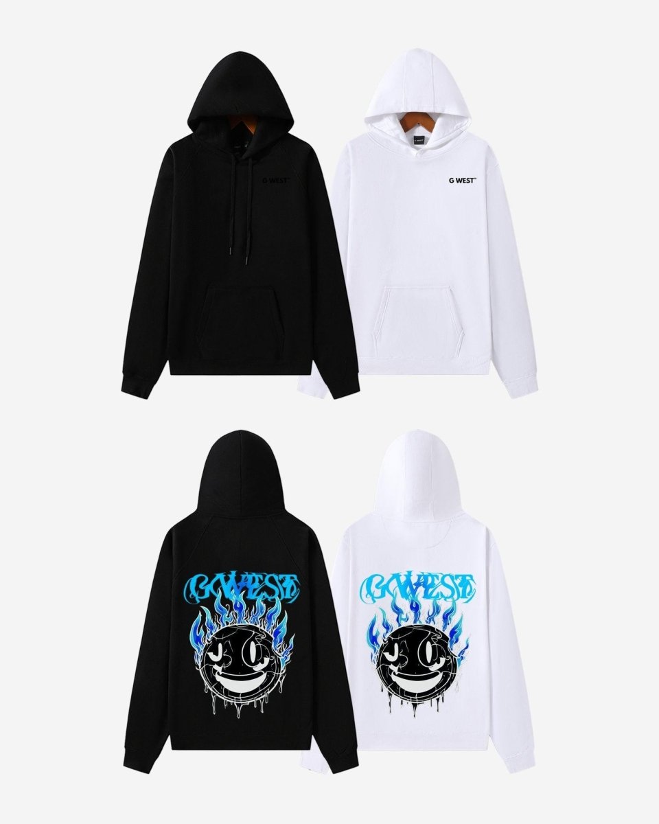 G West Aqua Smile Oversize Hoodie Mens Style - G West