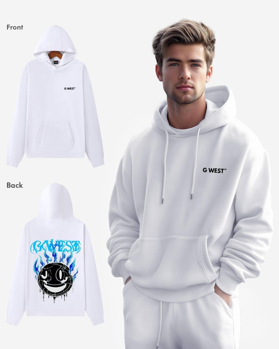 G West Aqua Smile Oversize Hoodie Mens Style - G West