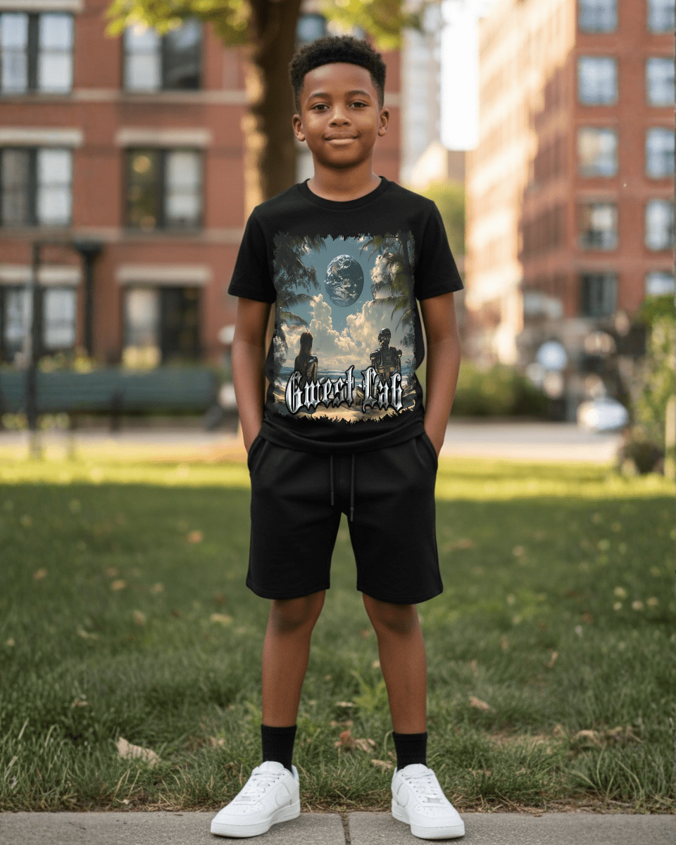 G West Binary Beach Dreams Kids T-Shirt - G West