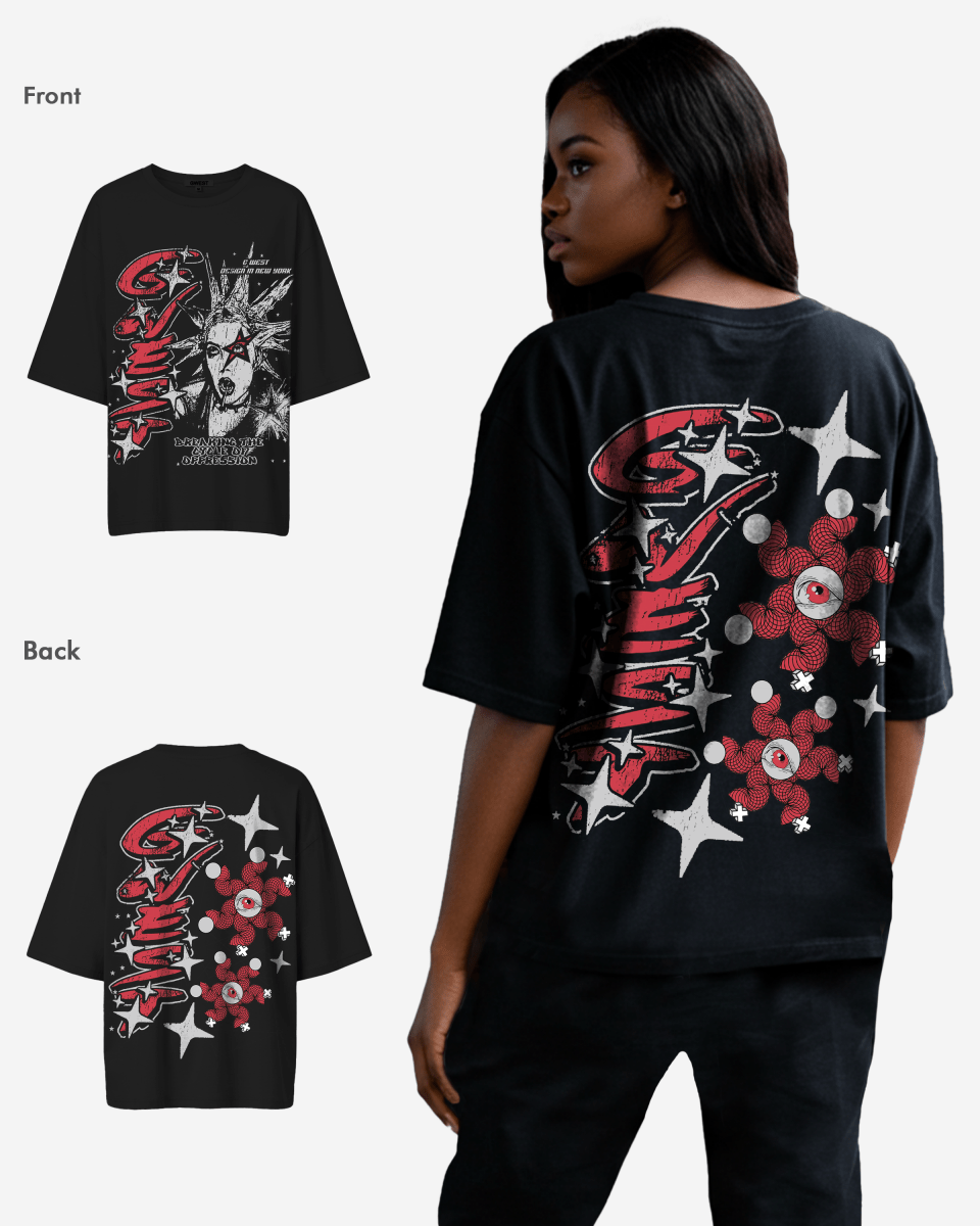 G West Breaking the Cycle Double Sided Premium Oversized Tee - WOMEN - G West