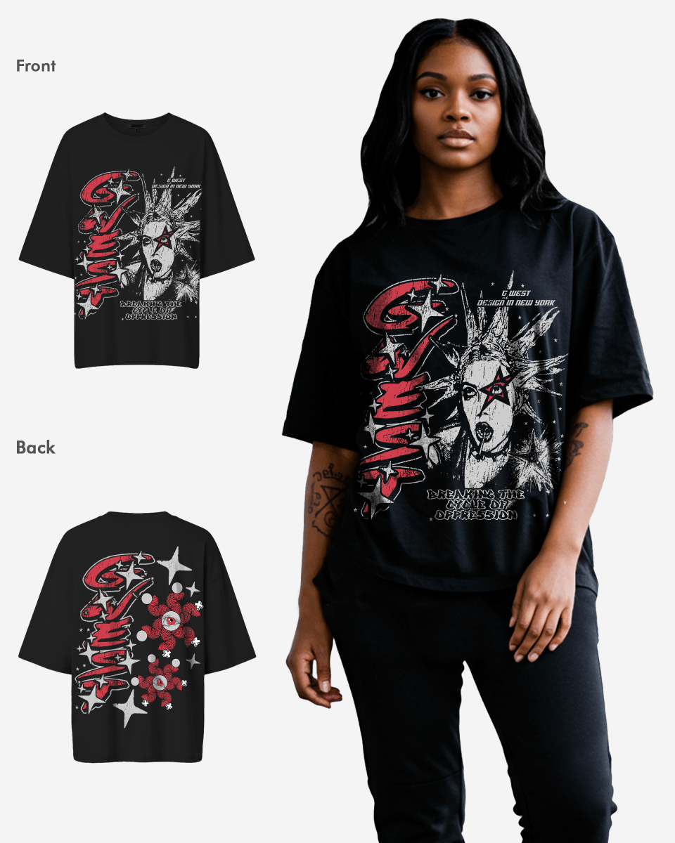 G West Breaking the Cycle Double Sided Premium Oversized Tee - WOMEN - G West