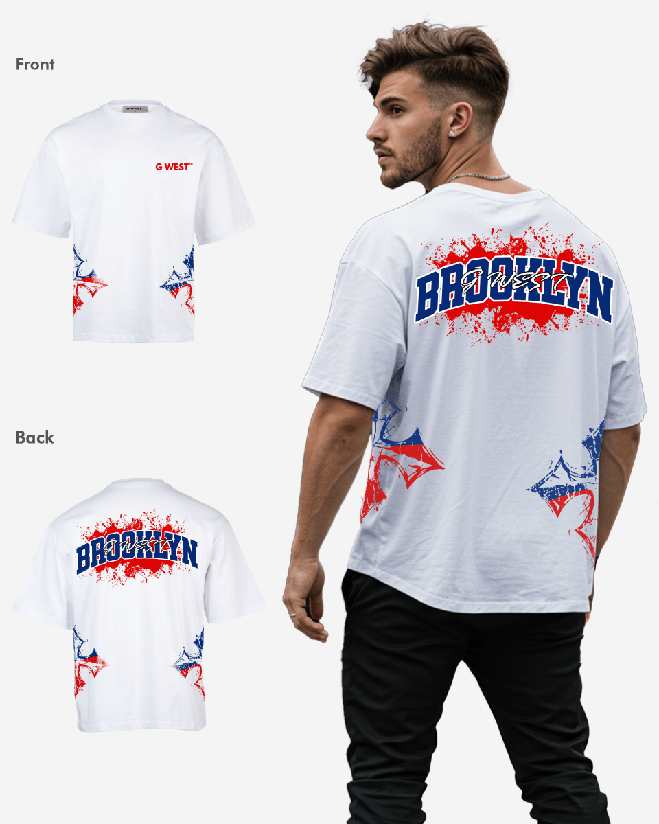 G West Brooklyn Blood Arch Logo Oversized T-Shirts - G West