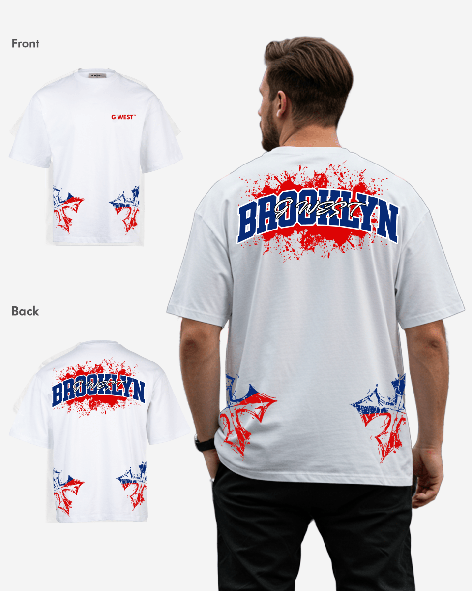 G West Brooklyn Blood Arch Logo T-Shirts Big and Tall - G West