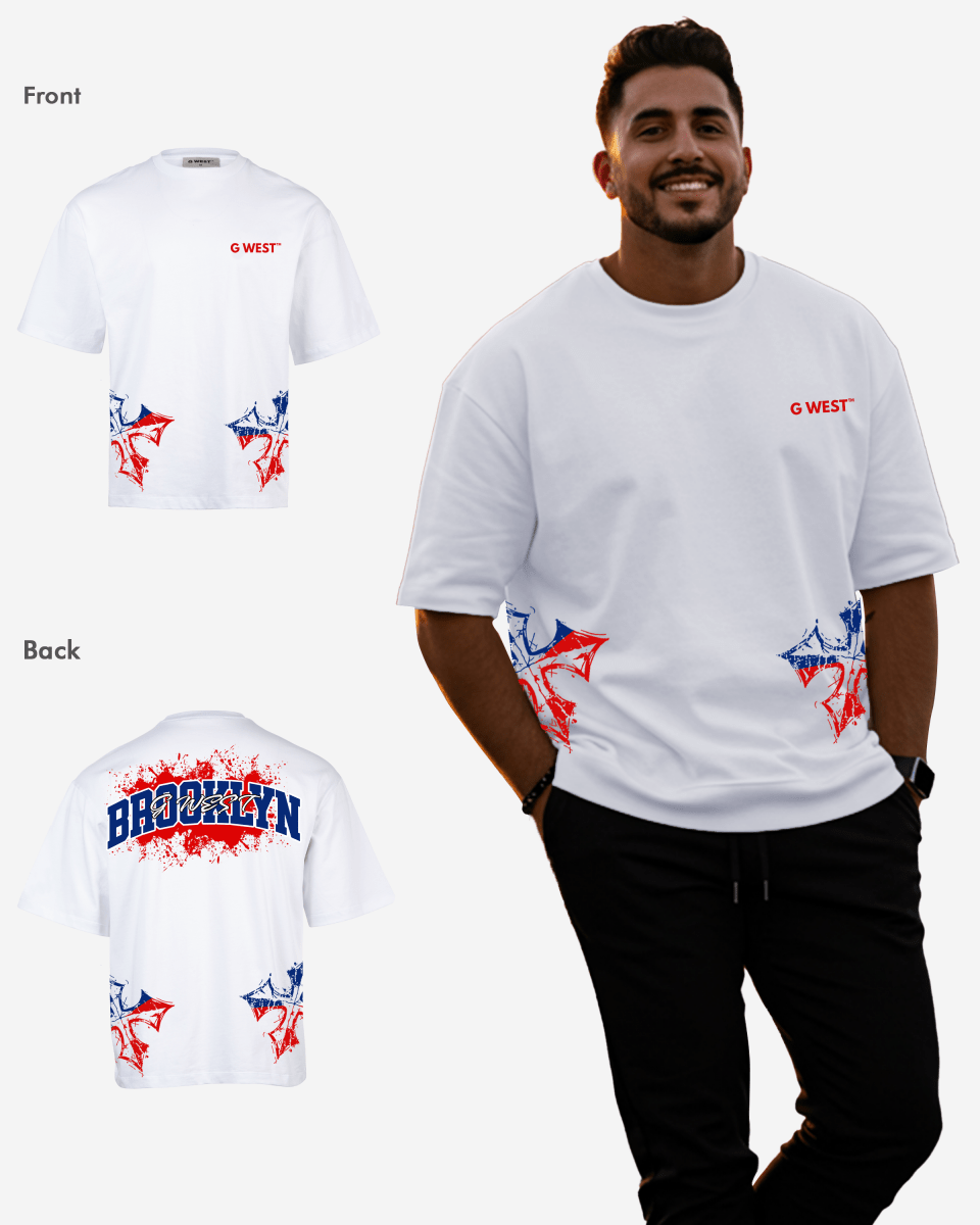 G West Brooklyn Blood Arch Logo T-Shirts Big and Tall - G West