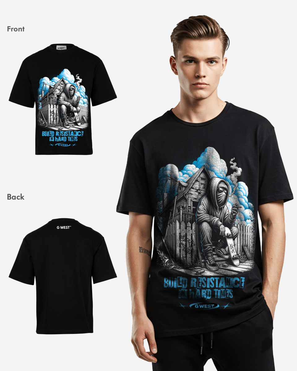 G - WEST BUILD RESISTANCE IN HARD TIME OVERSIZED TEE GWROJMT120 - G West